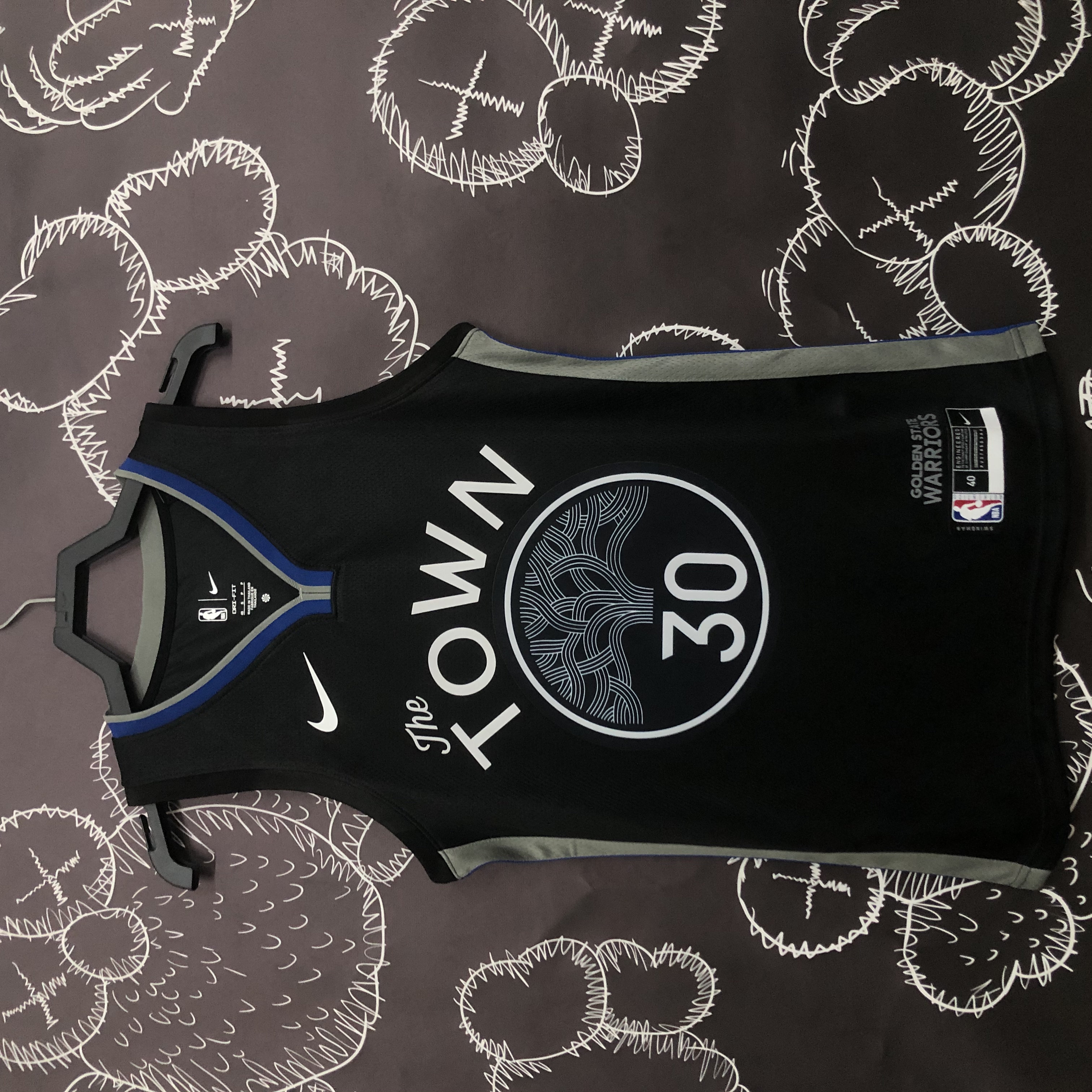 Warriors Season 20 Black gray No. 30 Curry