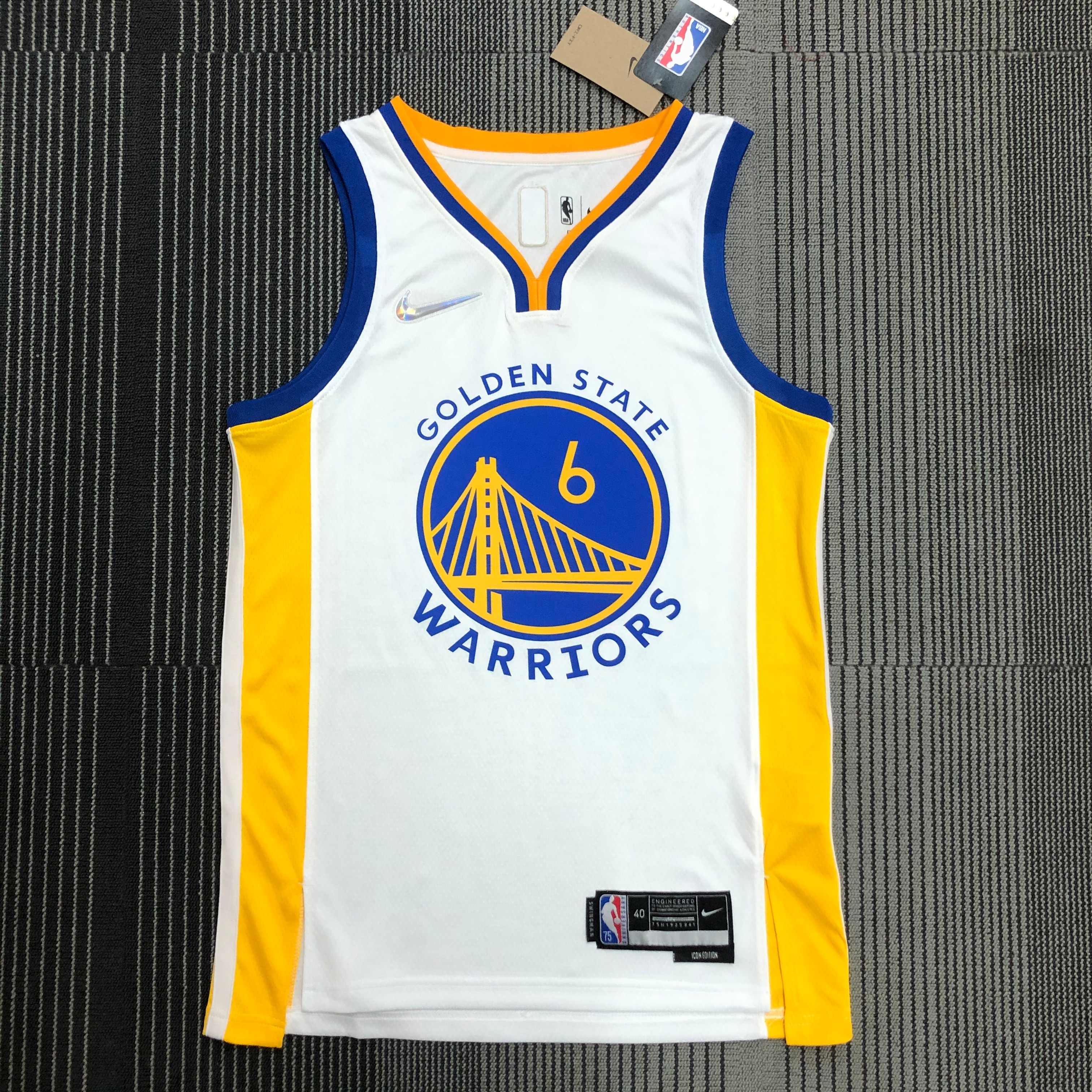 75th anniversary Warriors white number 6 Nick Young