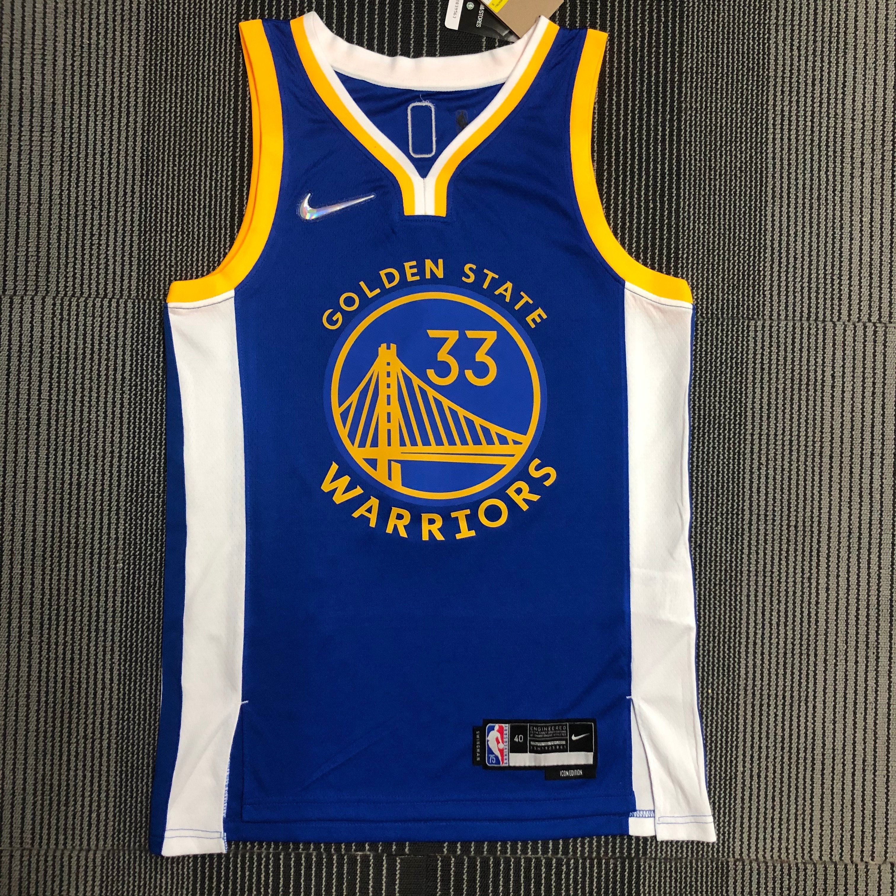 75th Anniversary Warriors V-neck blue 33 Wiseman