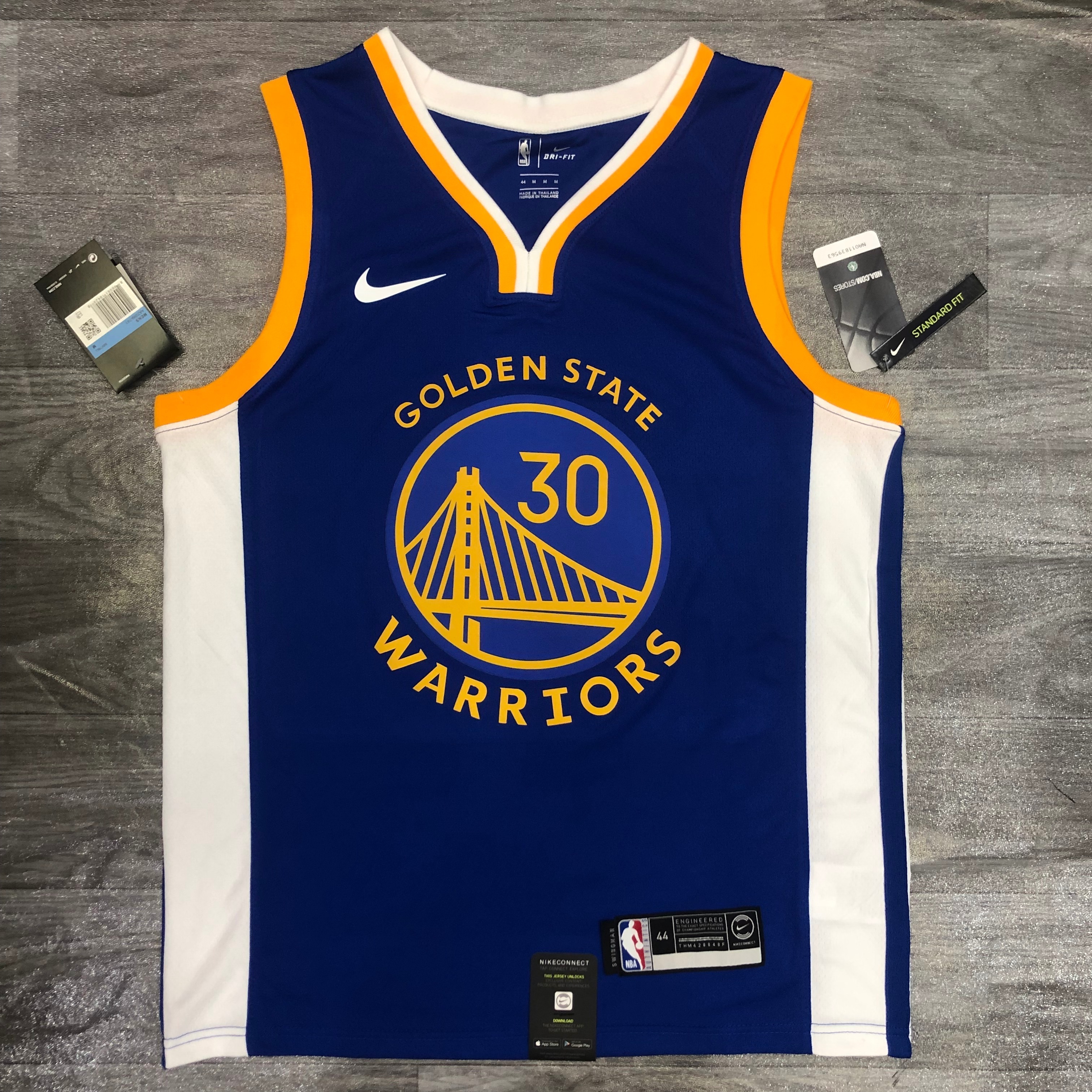 Warriors Season 20 V-neck blue No. 30 Curry
