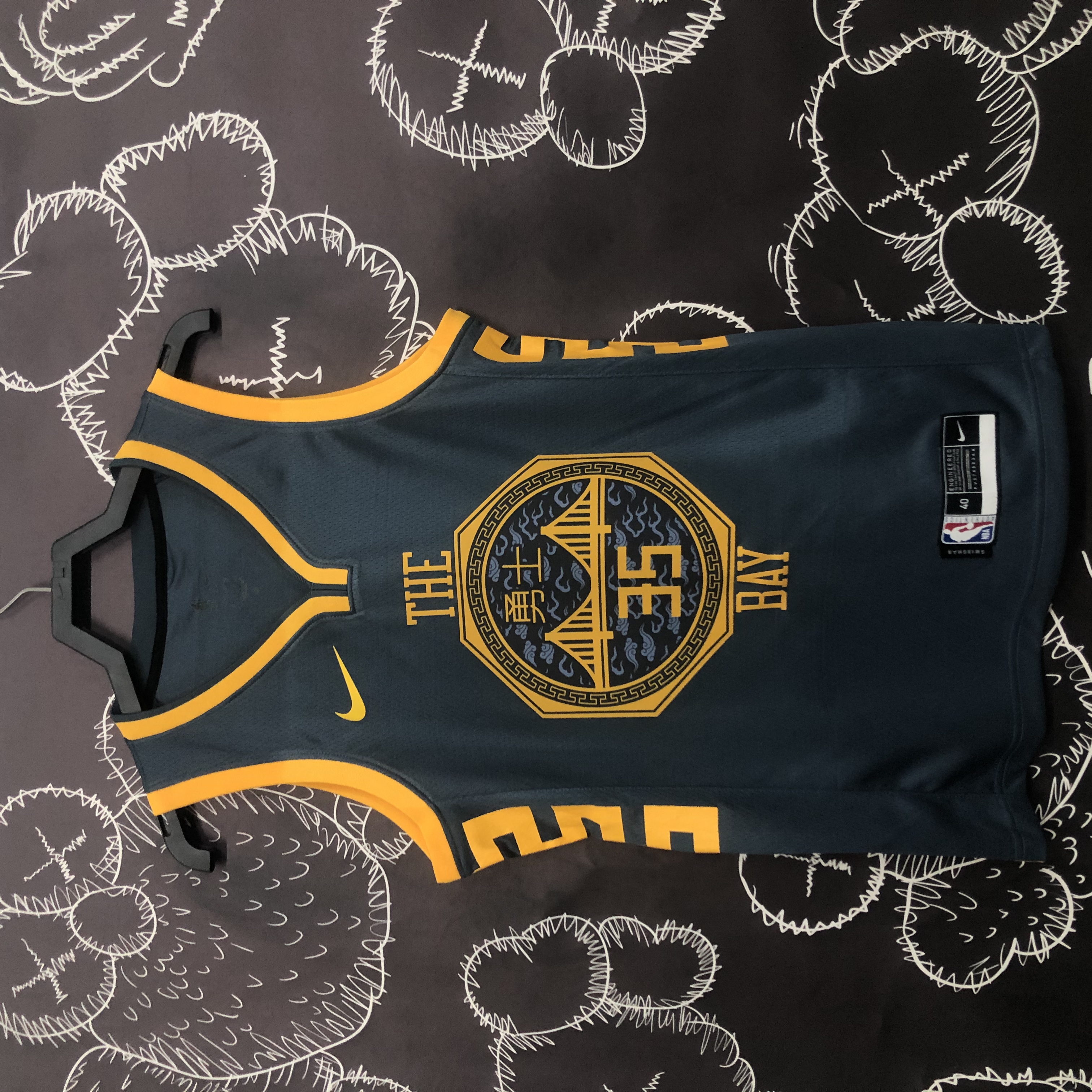 18 Warriors grey # 35 Durant