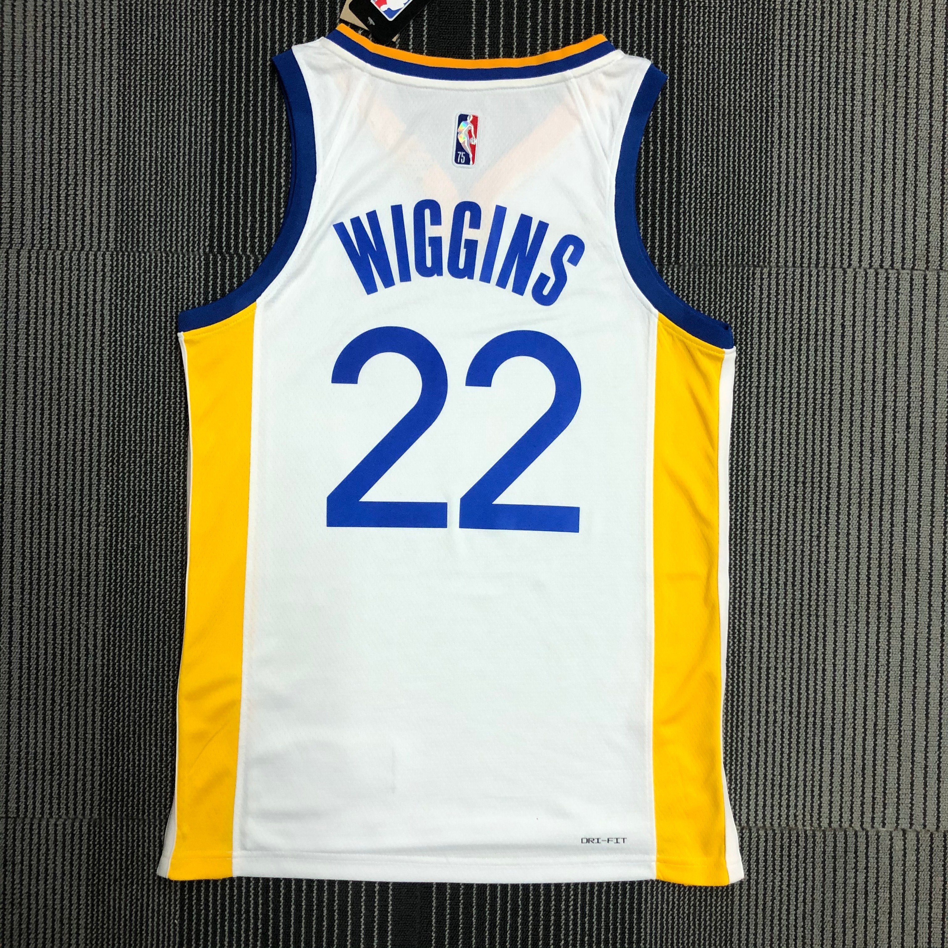 75th anniversary Warriors white number 22 Wiggins