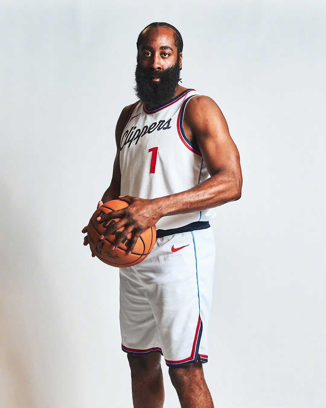 Season 25 Clippers home white # 1 Harden