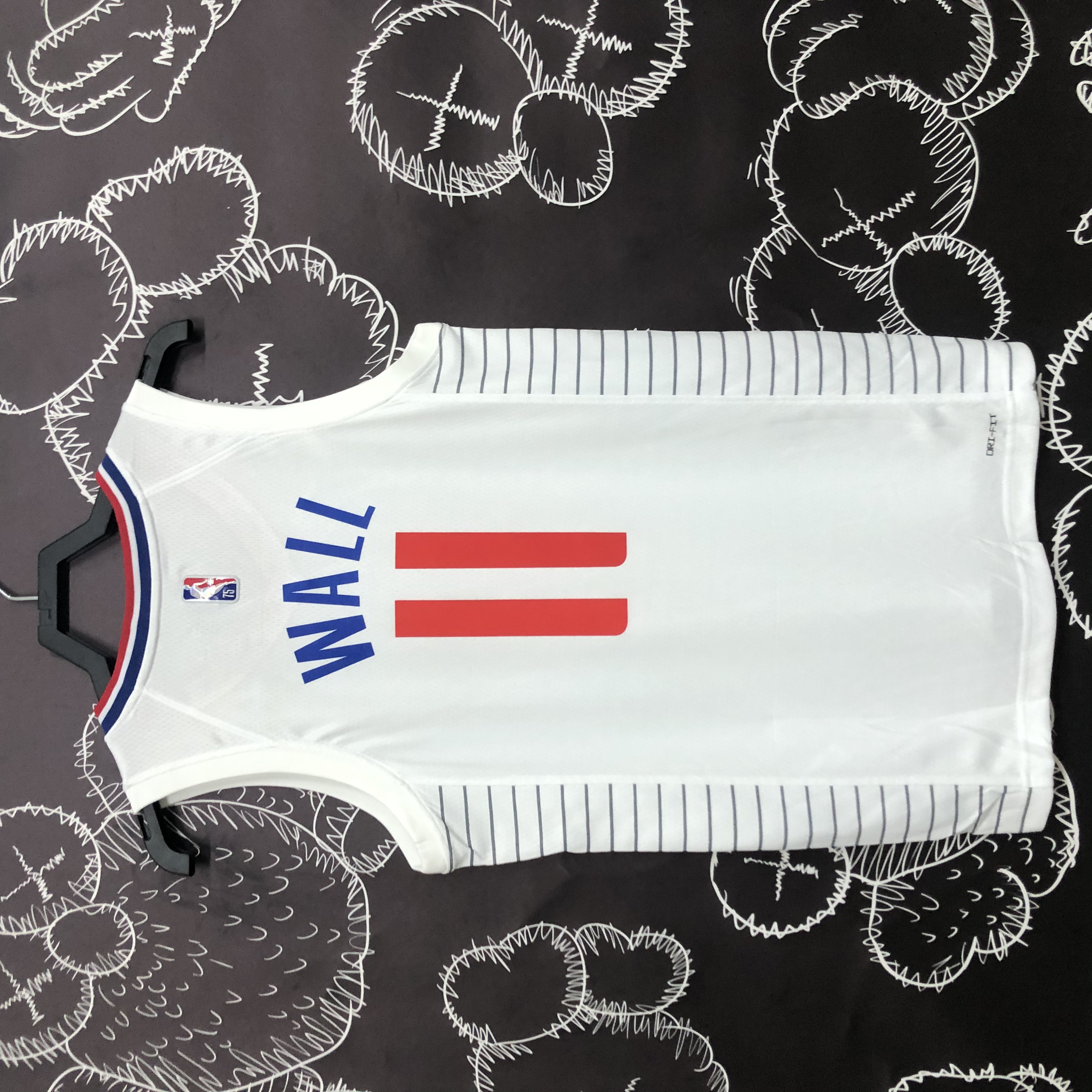 75th anniversary Clippers white 11 Wall