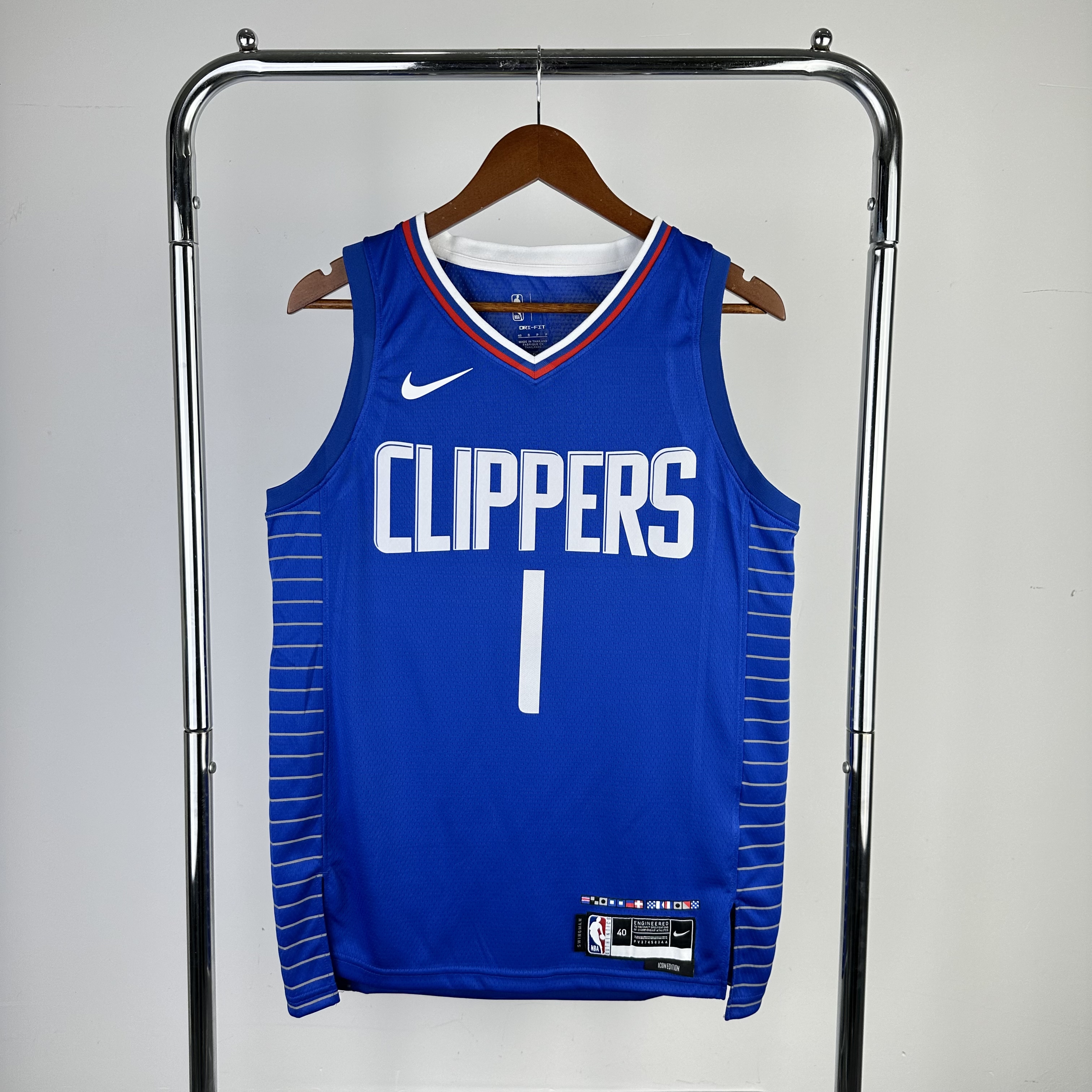 23 season Clippers away blue No.1 Harden