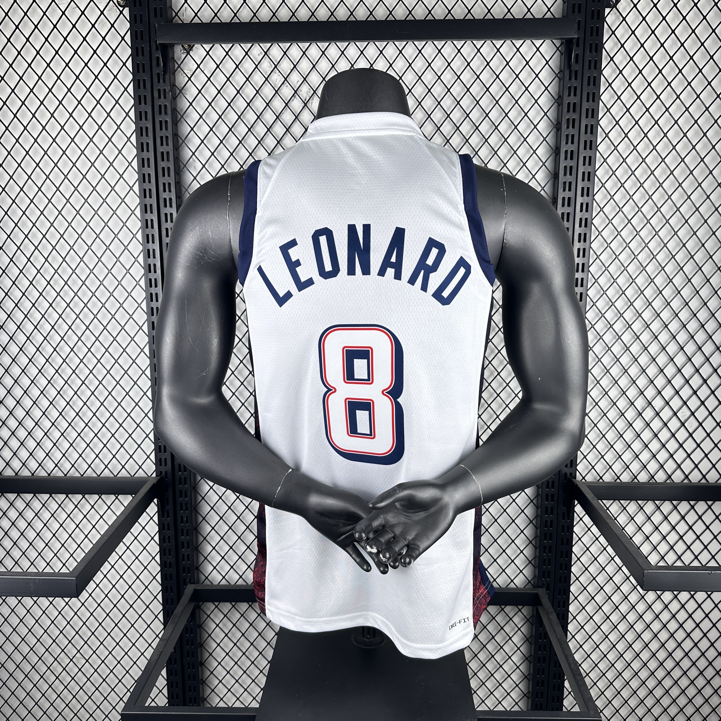 24 Olympic Team USA white No. 8 Leonard
