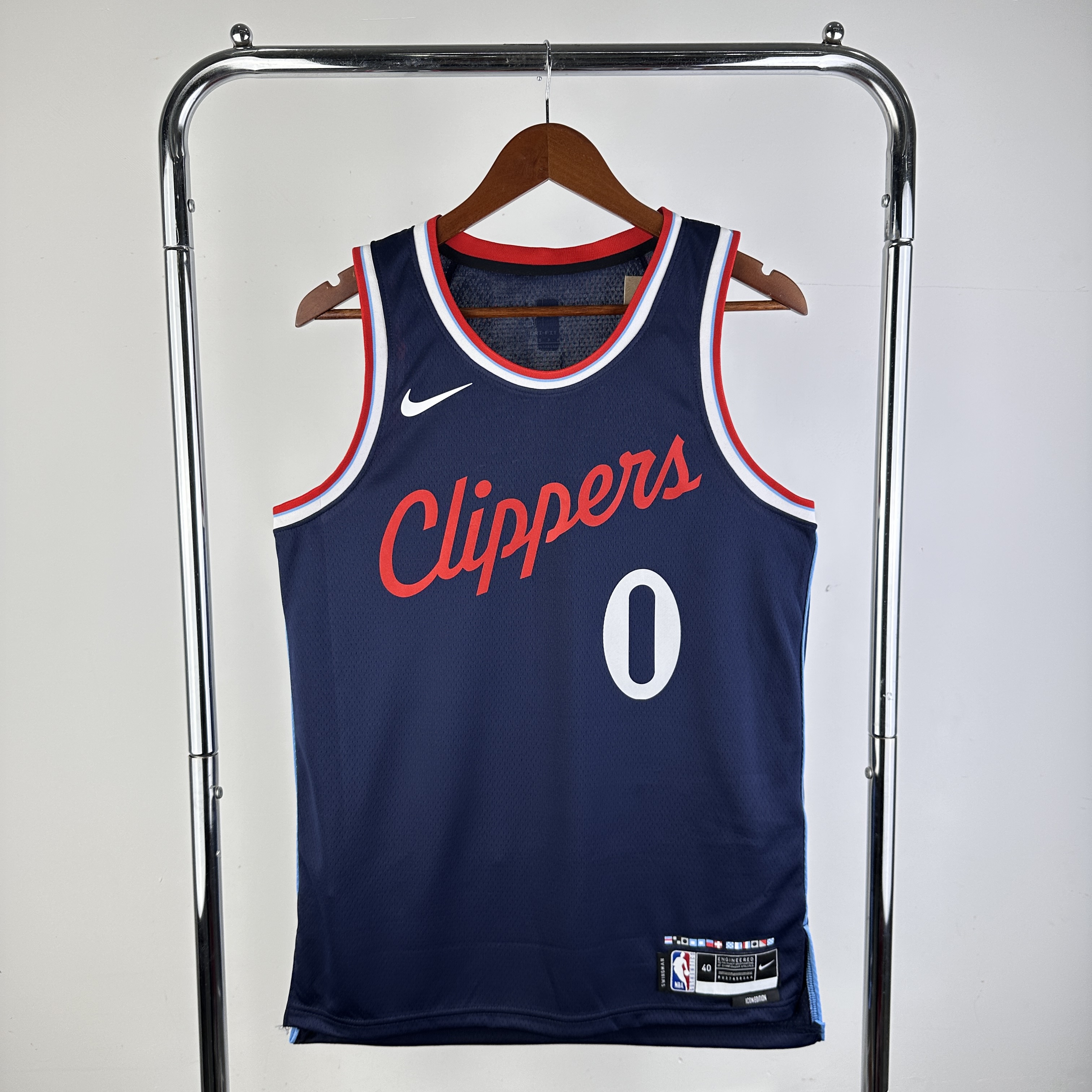 25 season Clippers away navy blue No. 0 Westbrook