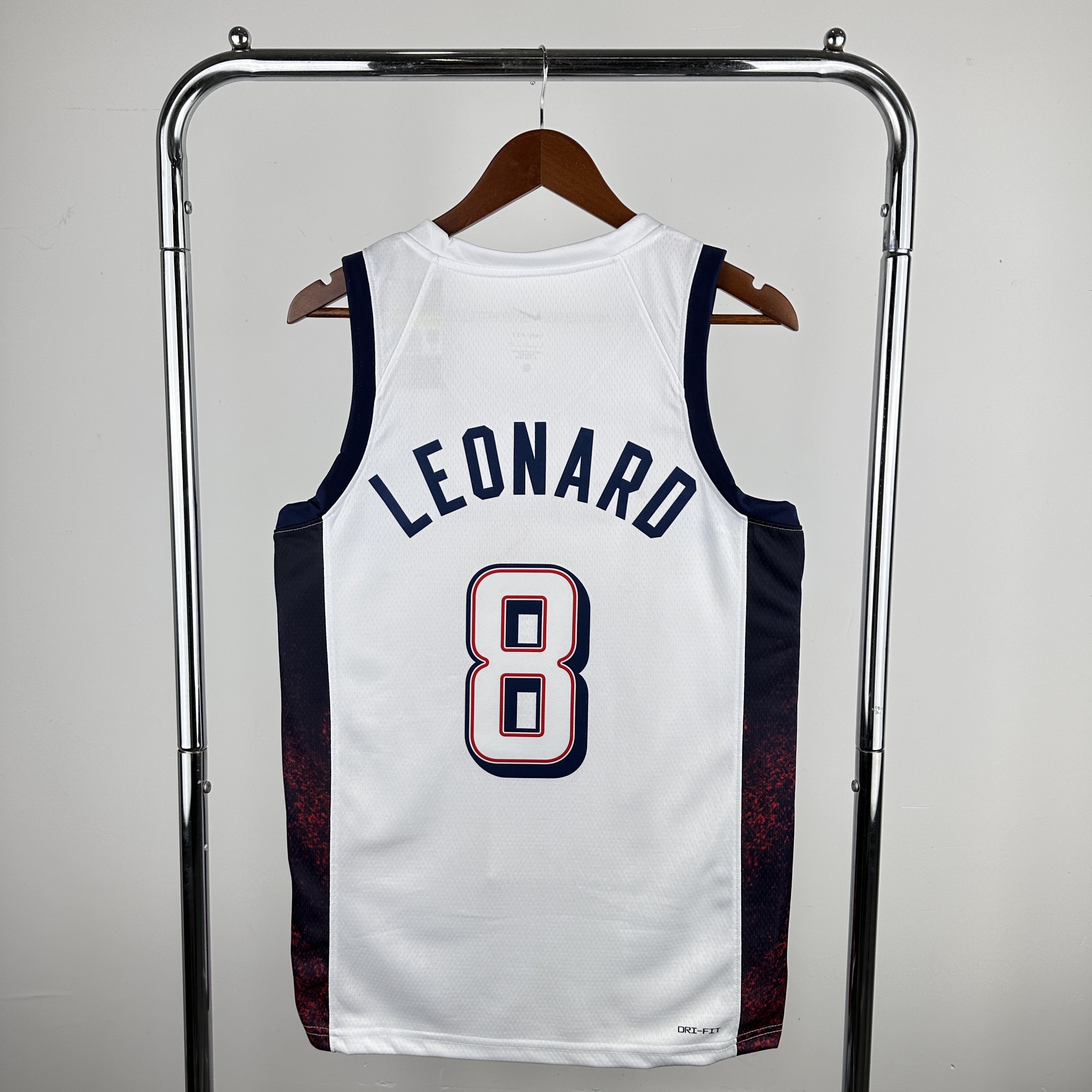 24 Olympic Team USA white No. 8 Leonard