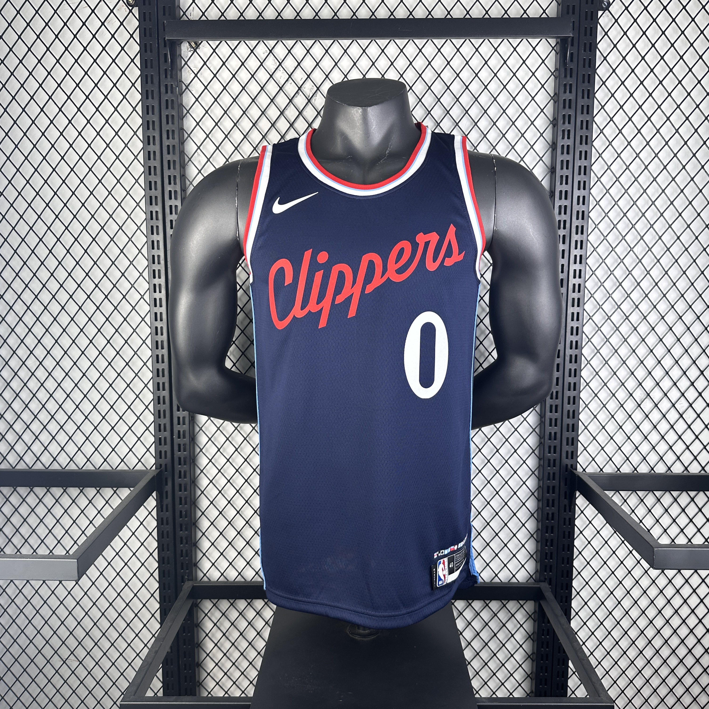 25 season Clippers away navy blue No. 0 Westbrook