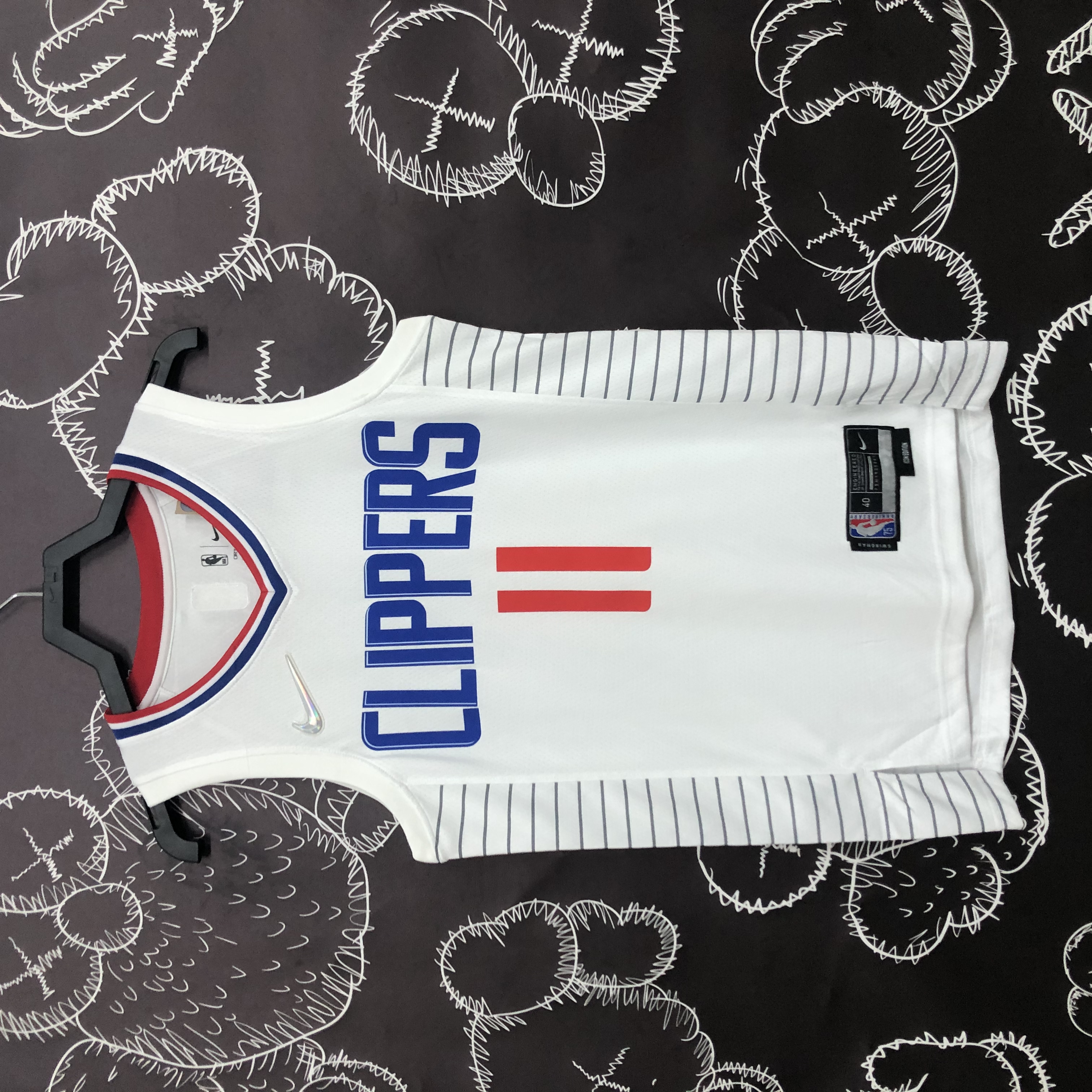 75th anniversary Clippers white 11 Wall