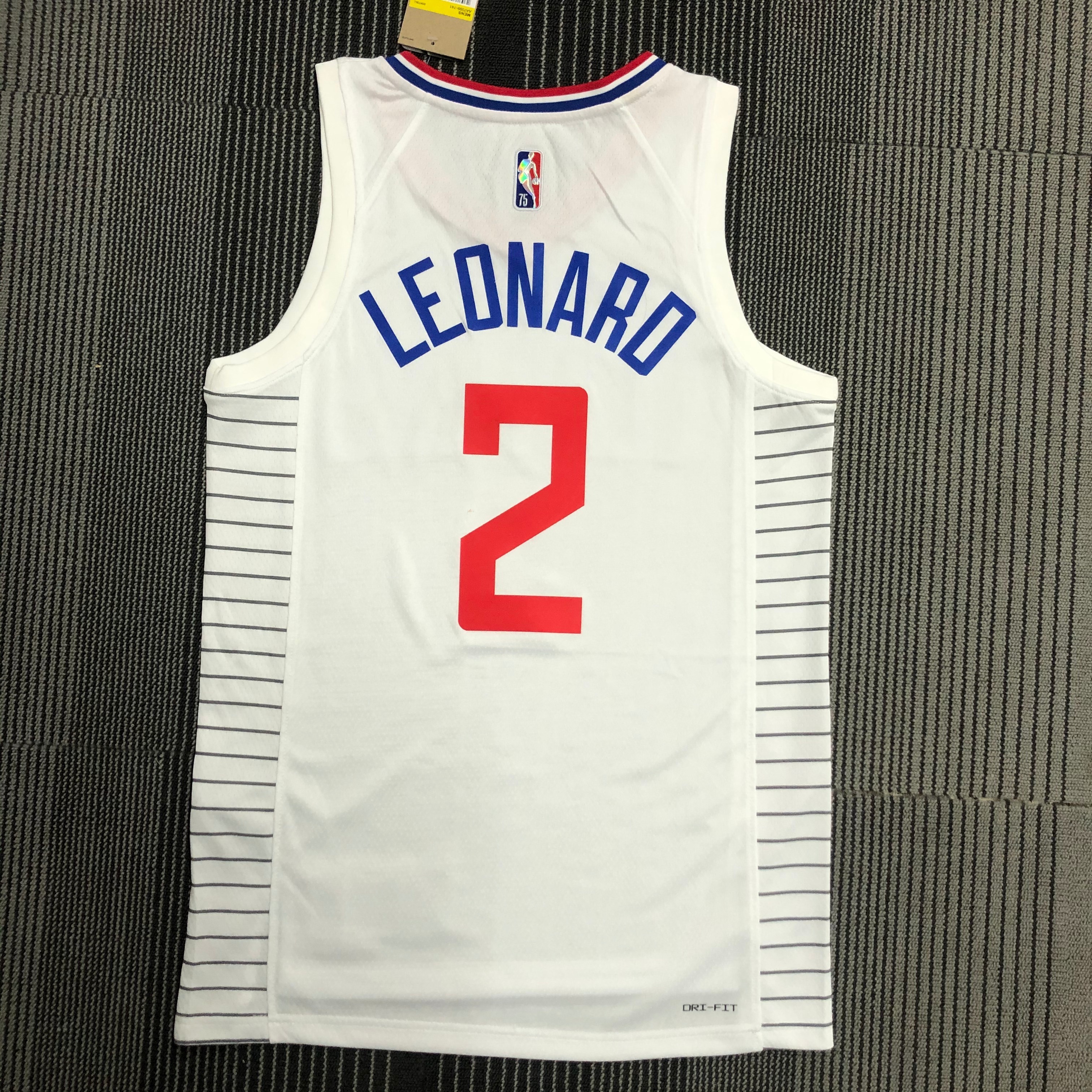 75th anniversary Clippers white No. 2 Leonard