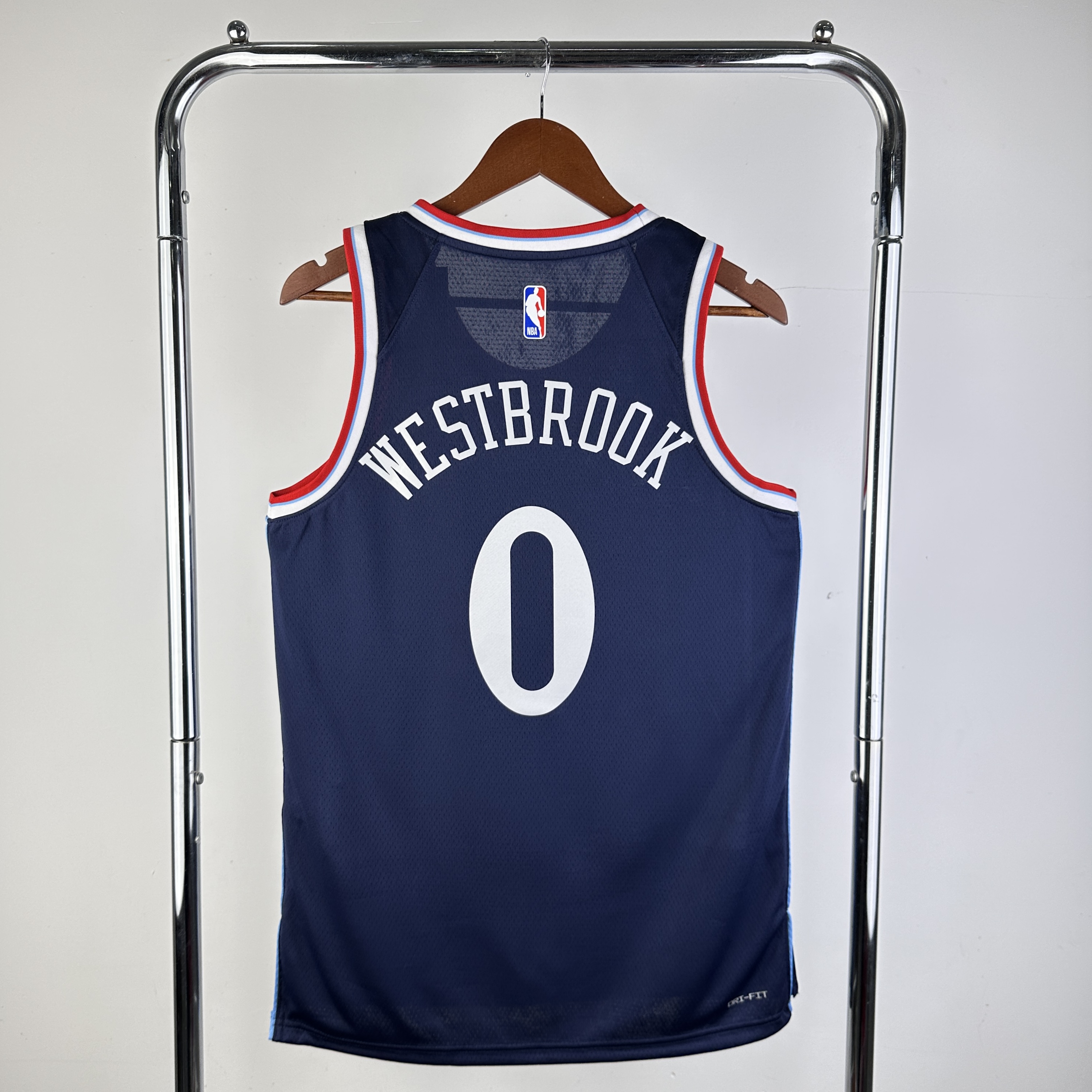 25 season Clippers away navy blue No. 0 Westbrook