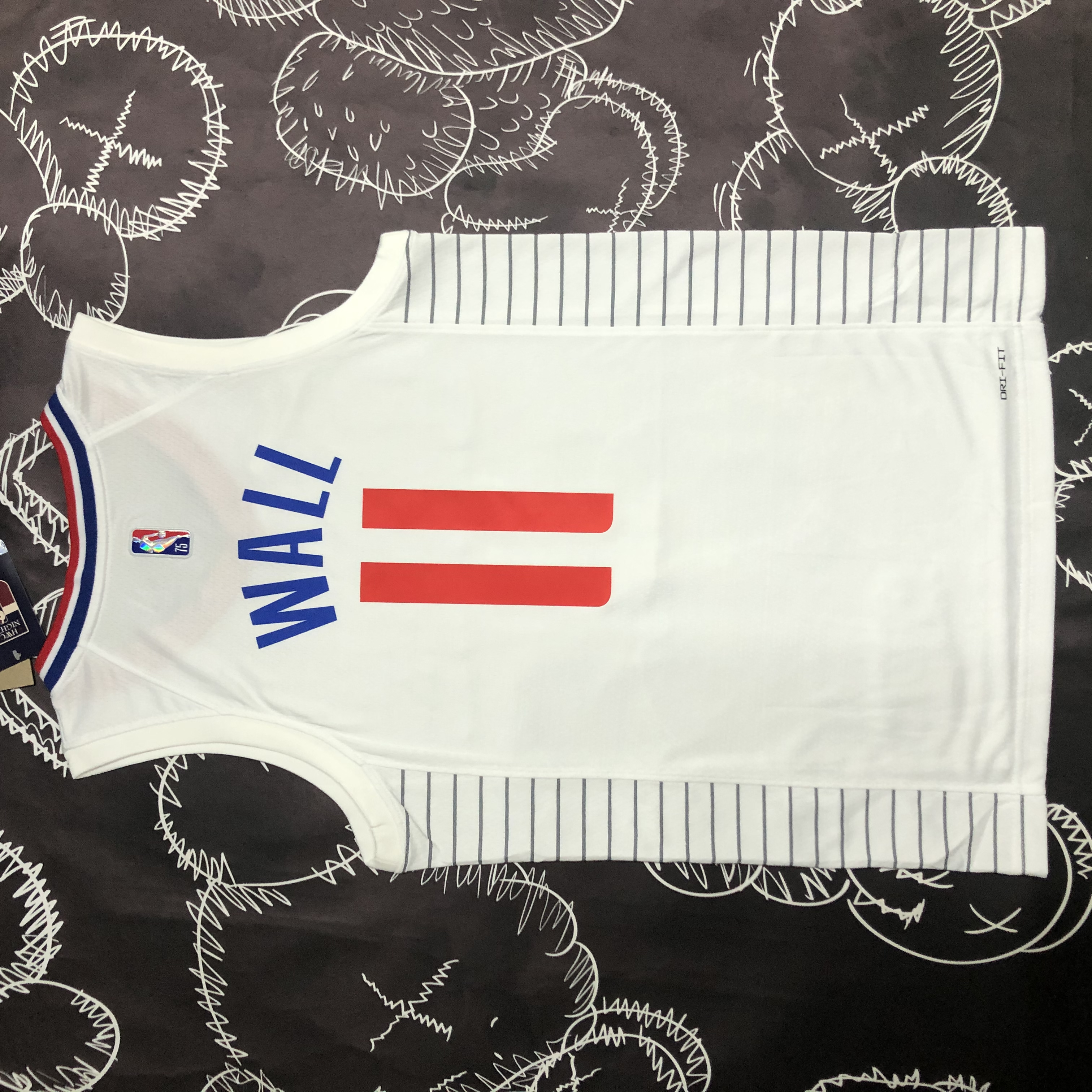 75th anniversary Clippers white 11 Wall