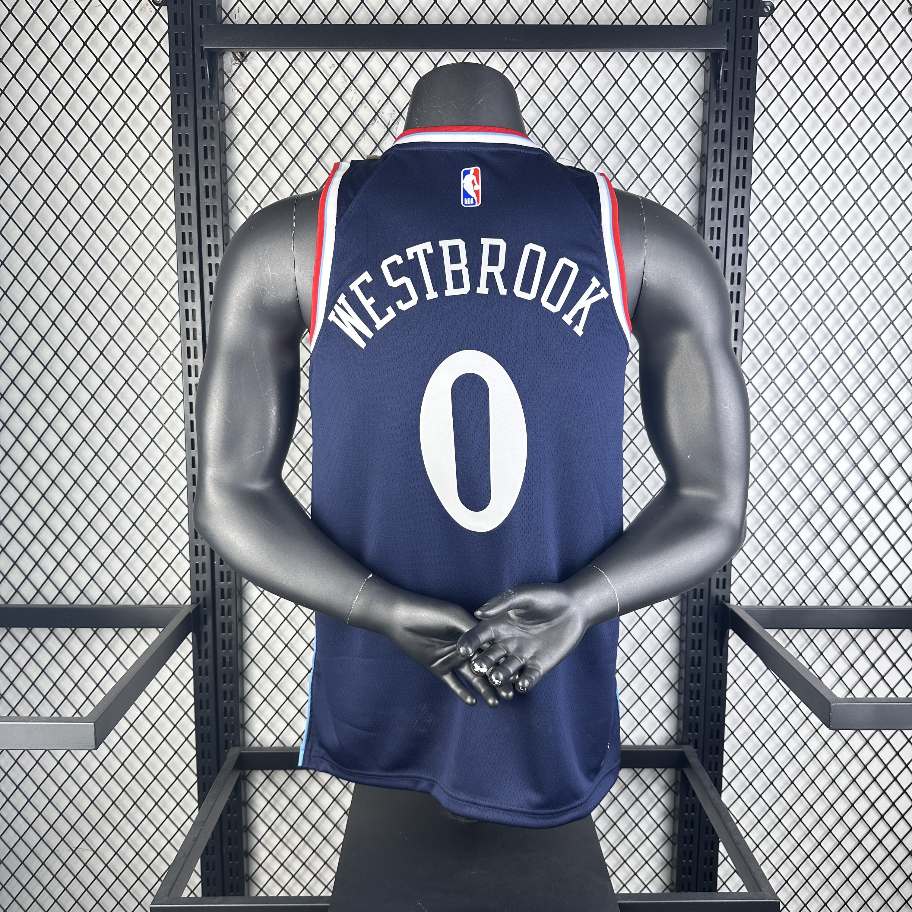 25 season Clippers away navy blue No. 0 Westbrook