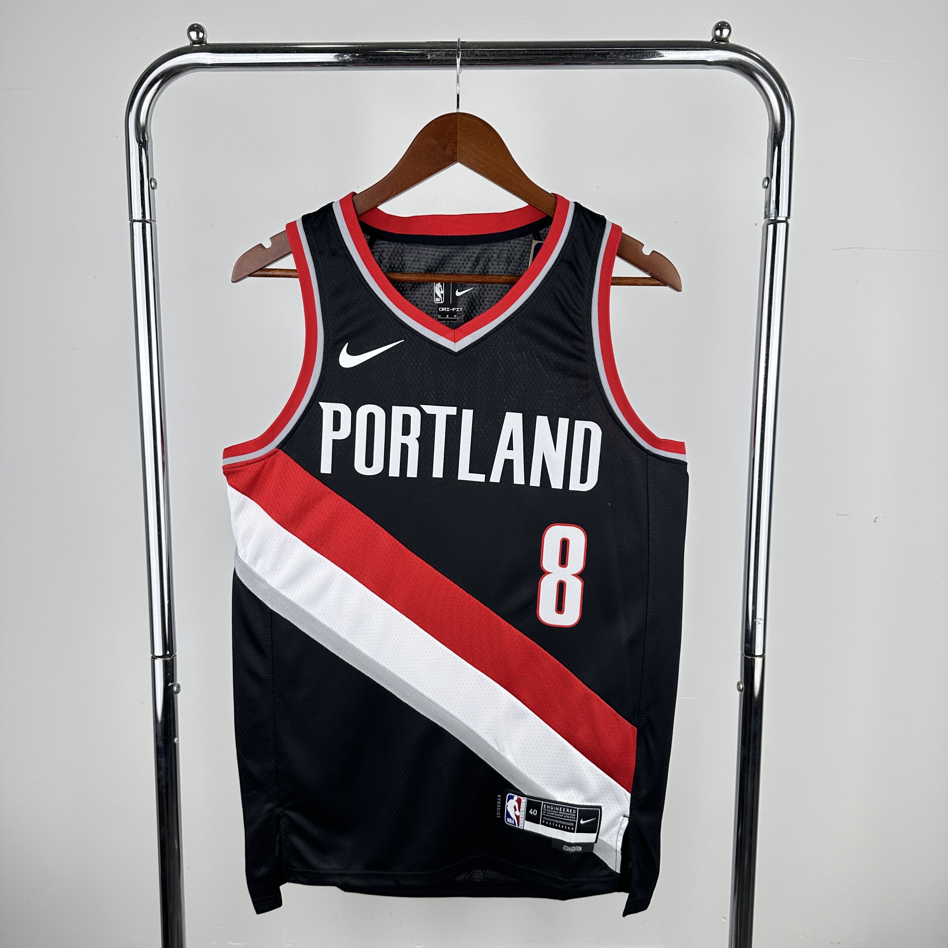 23 season Trail Blazers away black No. 8 PORTLAND