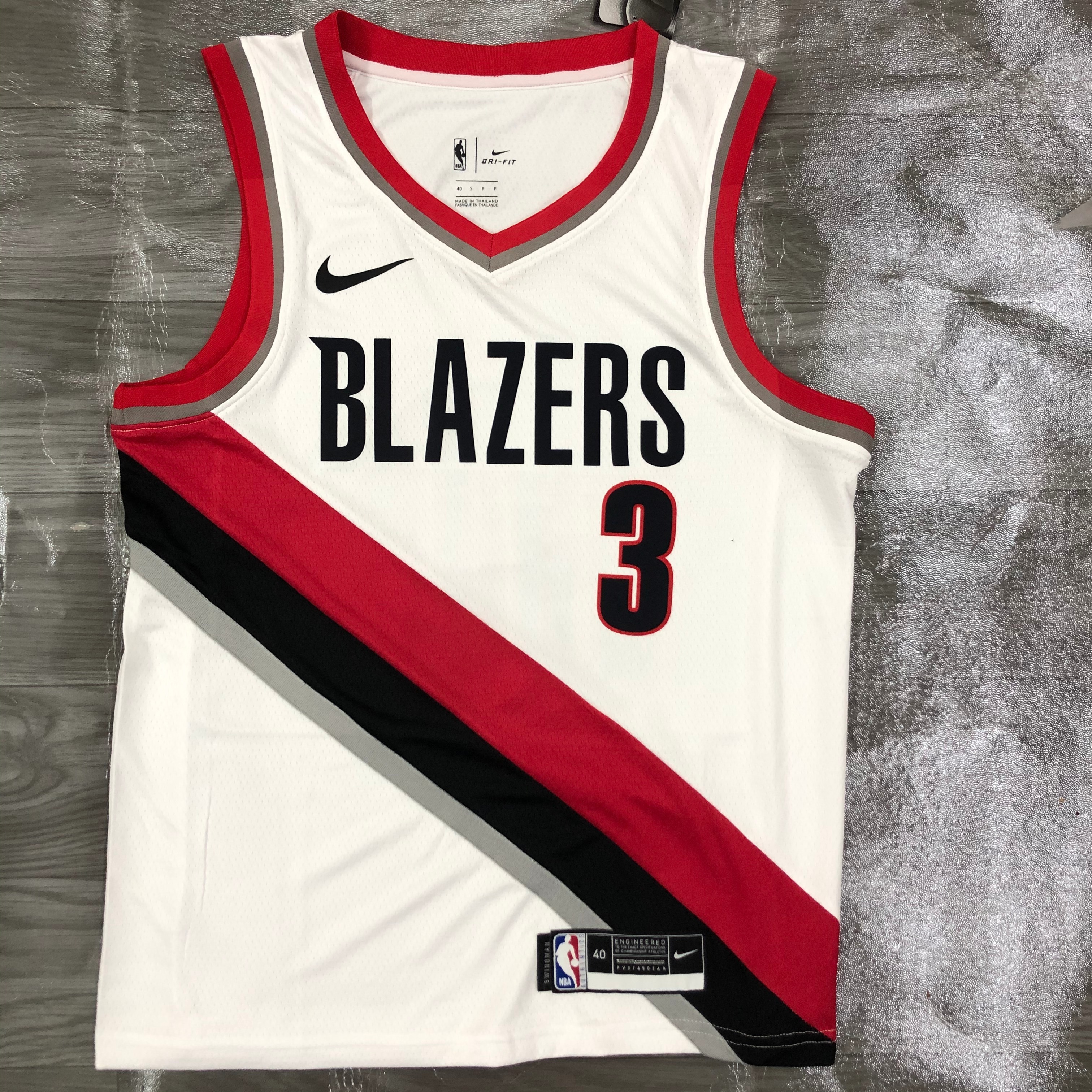 Season 21 Blazers home white No. 3 McCollum