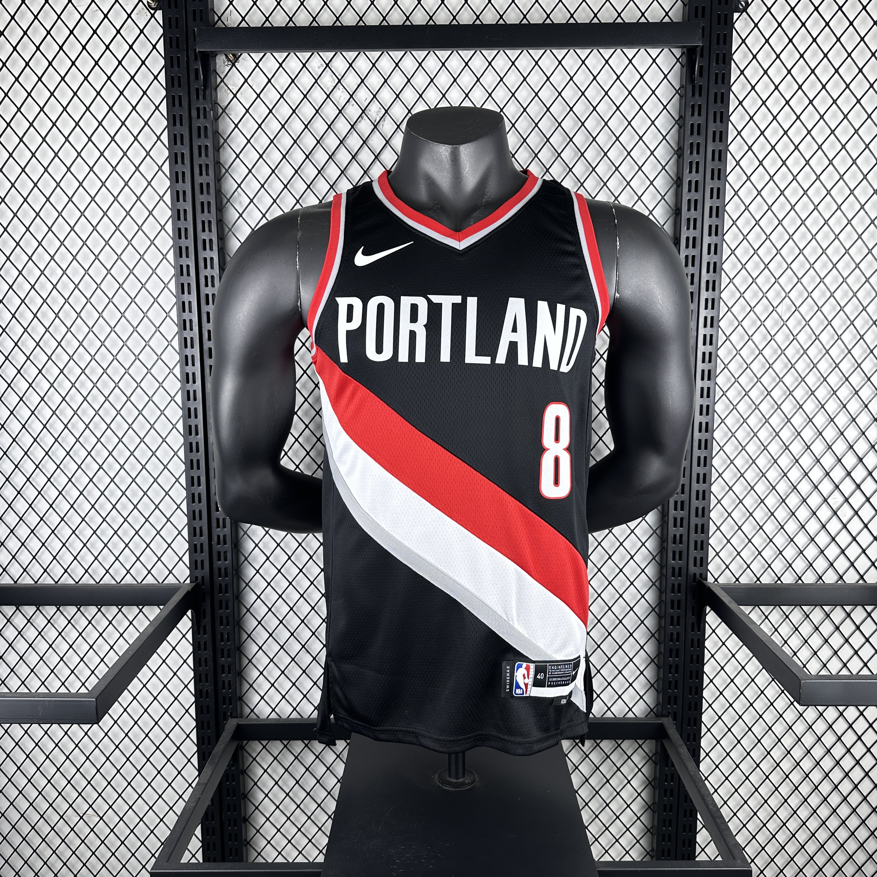 23 season Trail Blazers away black No. 8 PORTLAND