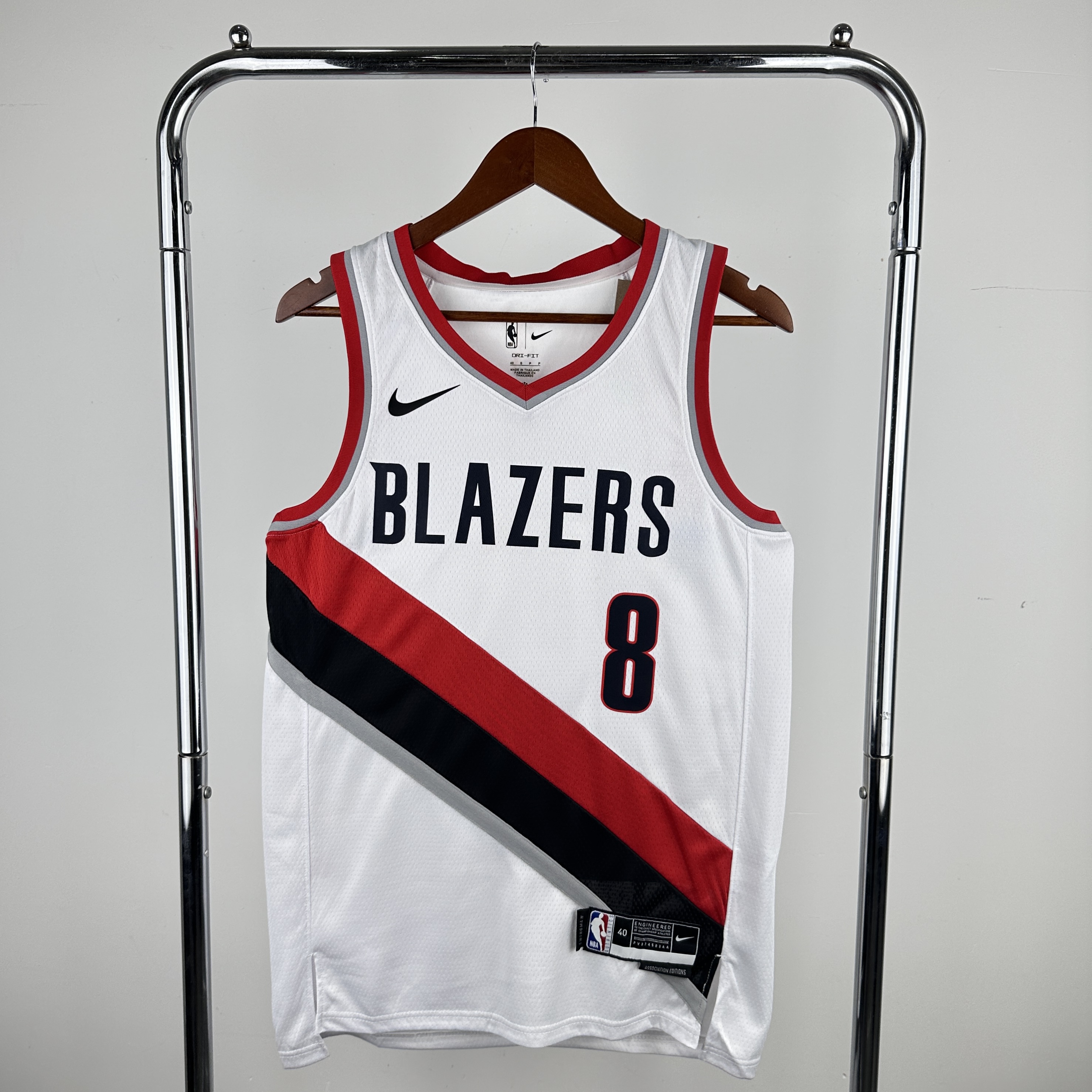 23 season Trail Blazers home white No. 8 Afdia