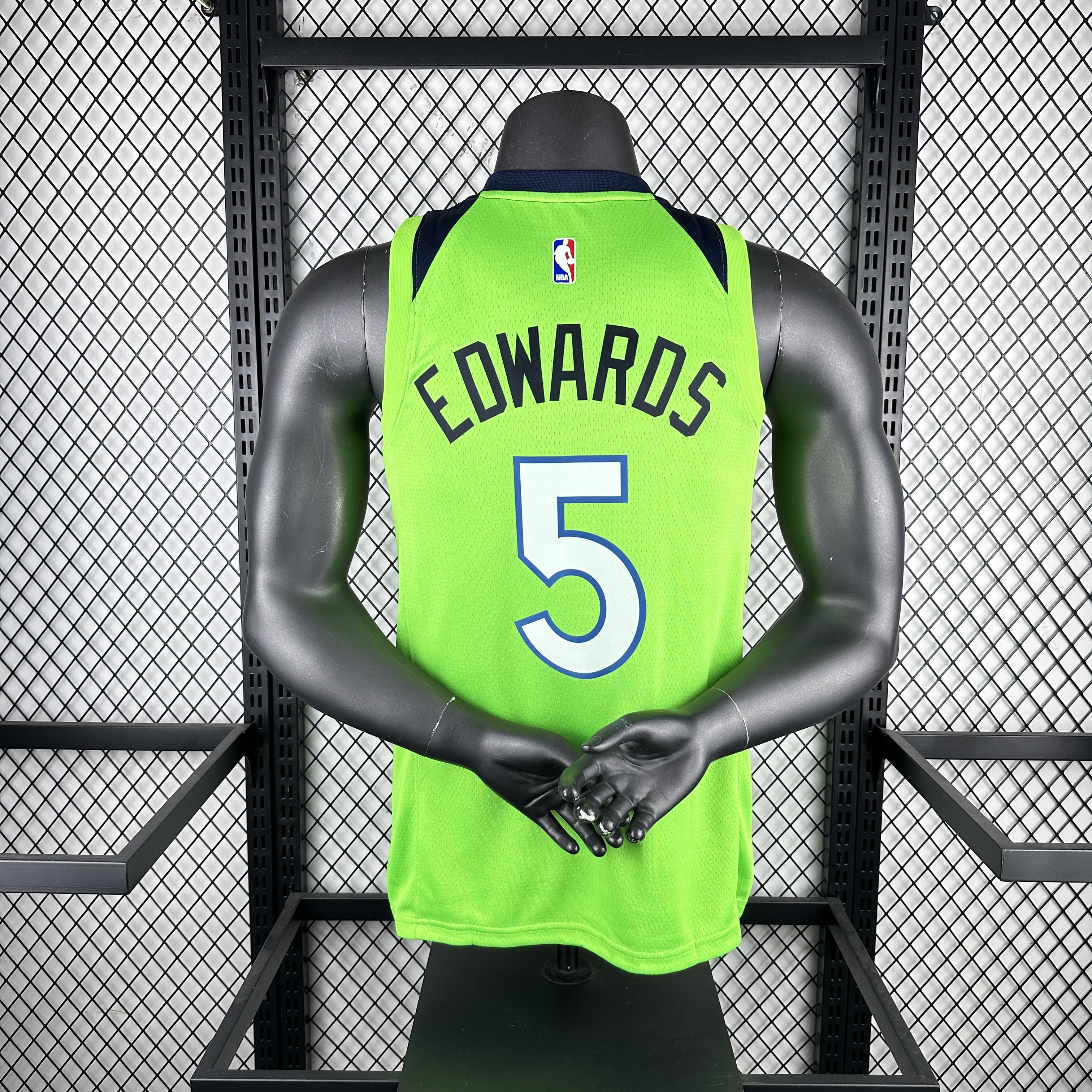 Timberwolves Flyers Fluorescent Green number five Edwards