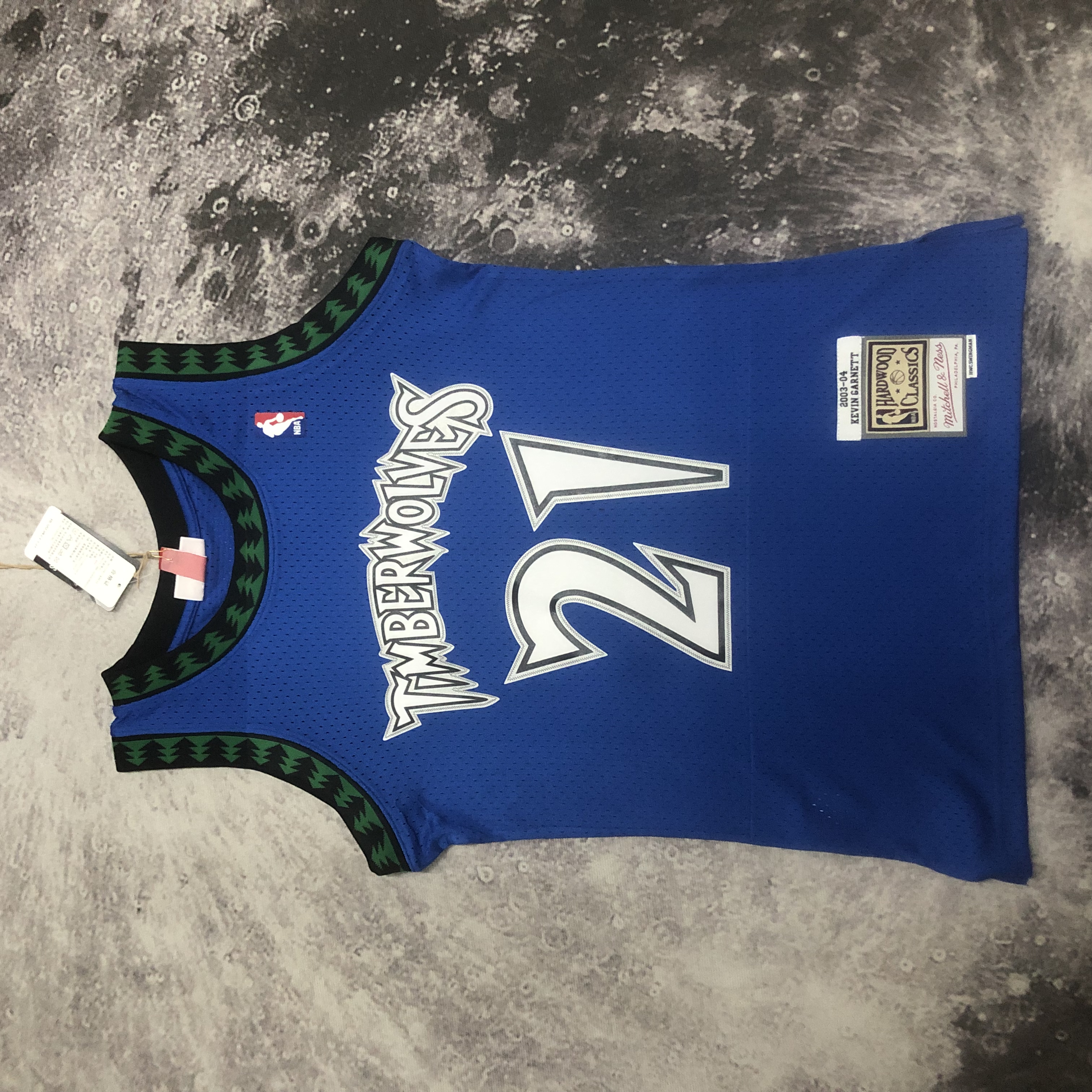 MN Hot Press Throwback jersey SW Timberwolves 0304 season blue 21 Garnett