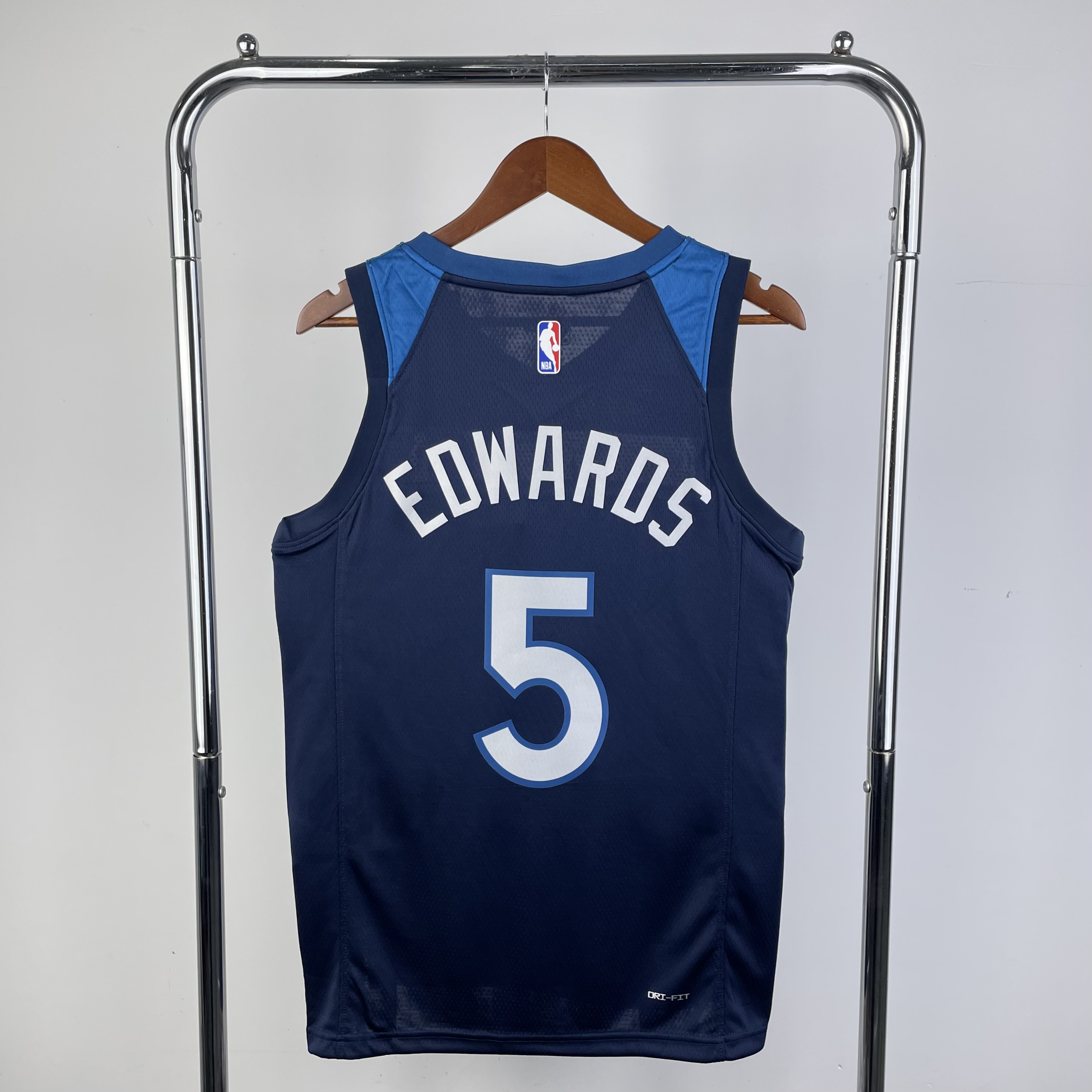 23 season Timberwolves away dark blue No. 5 Edwards