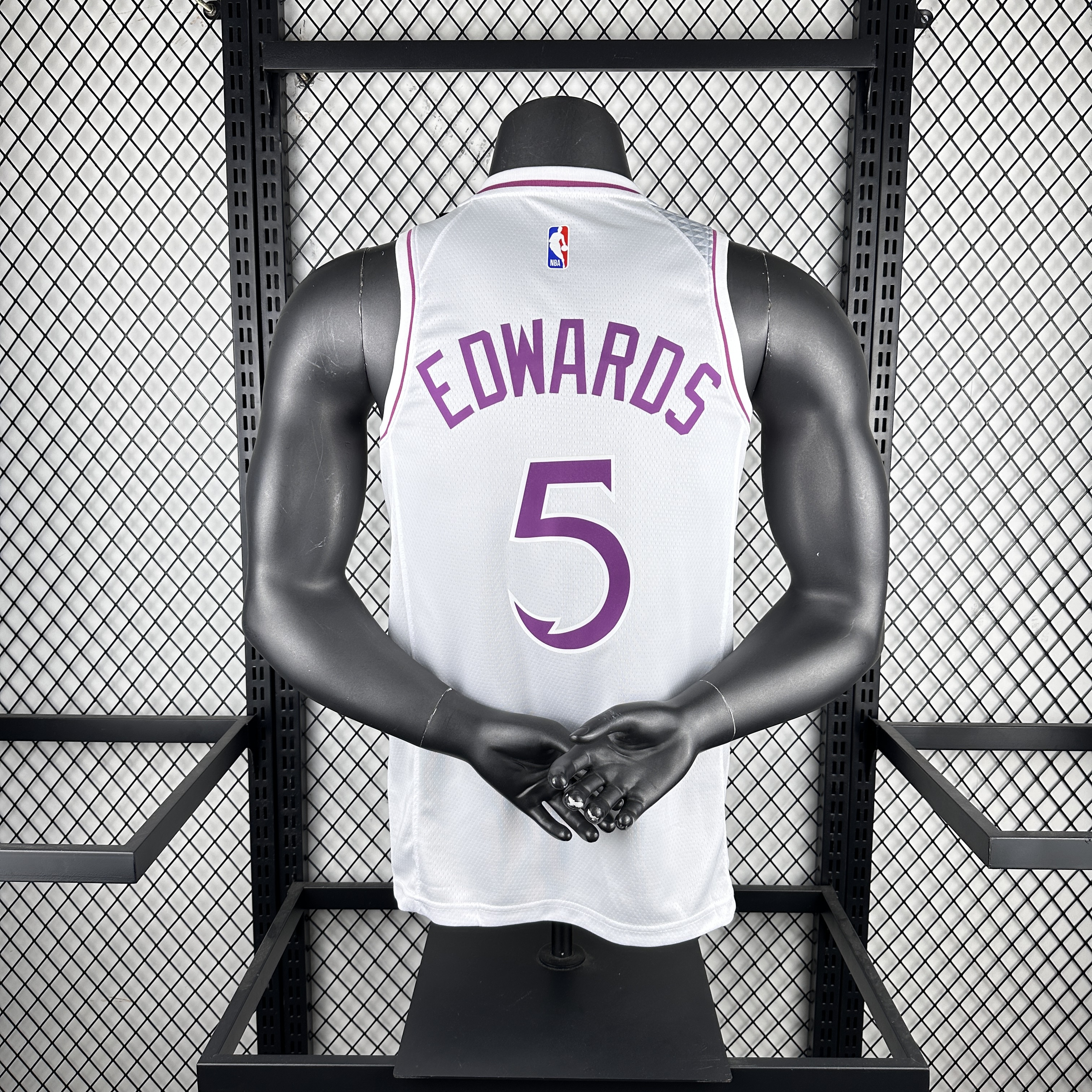 Timberwolves white and pink No. 5 Edwards