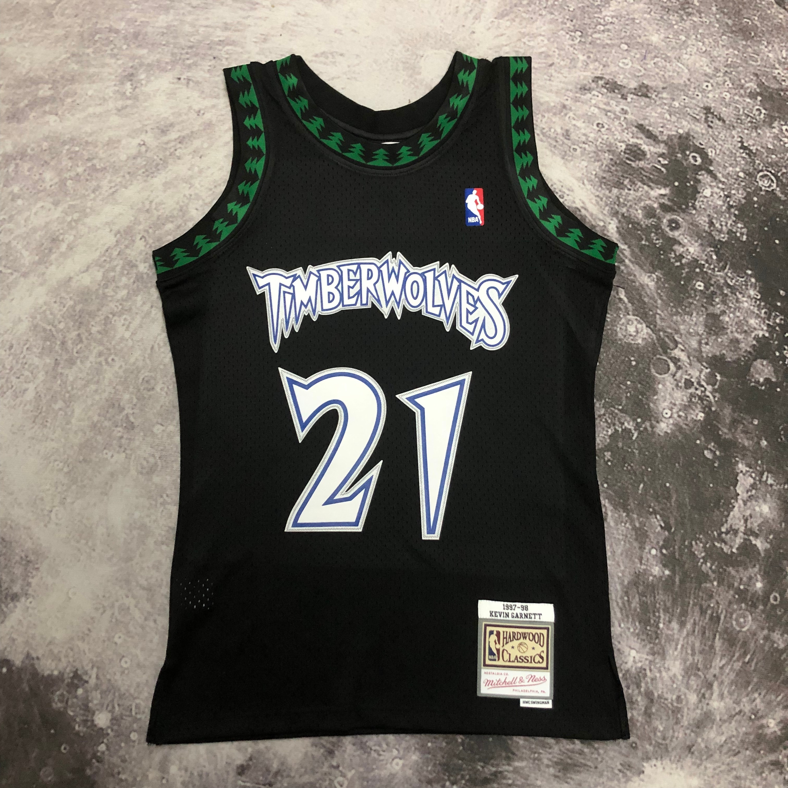 MN Hot Press throwback jersey SW Timberwolves 9798 season black 21 Garnett