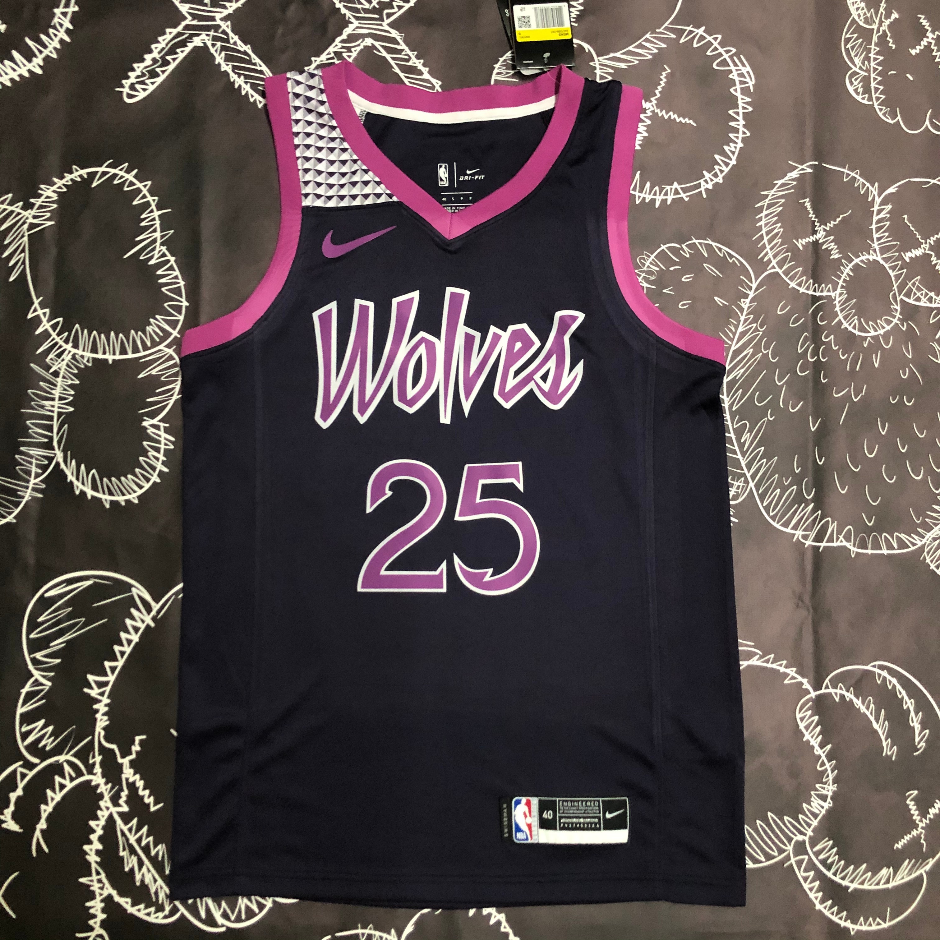 Timberwolves Black and purple 25 Rose