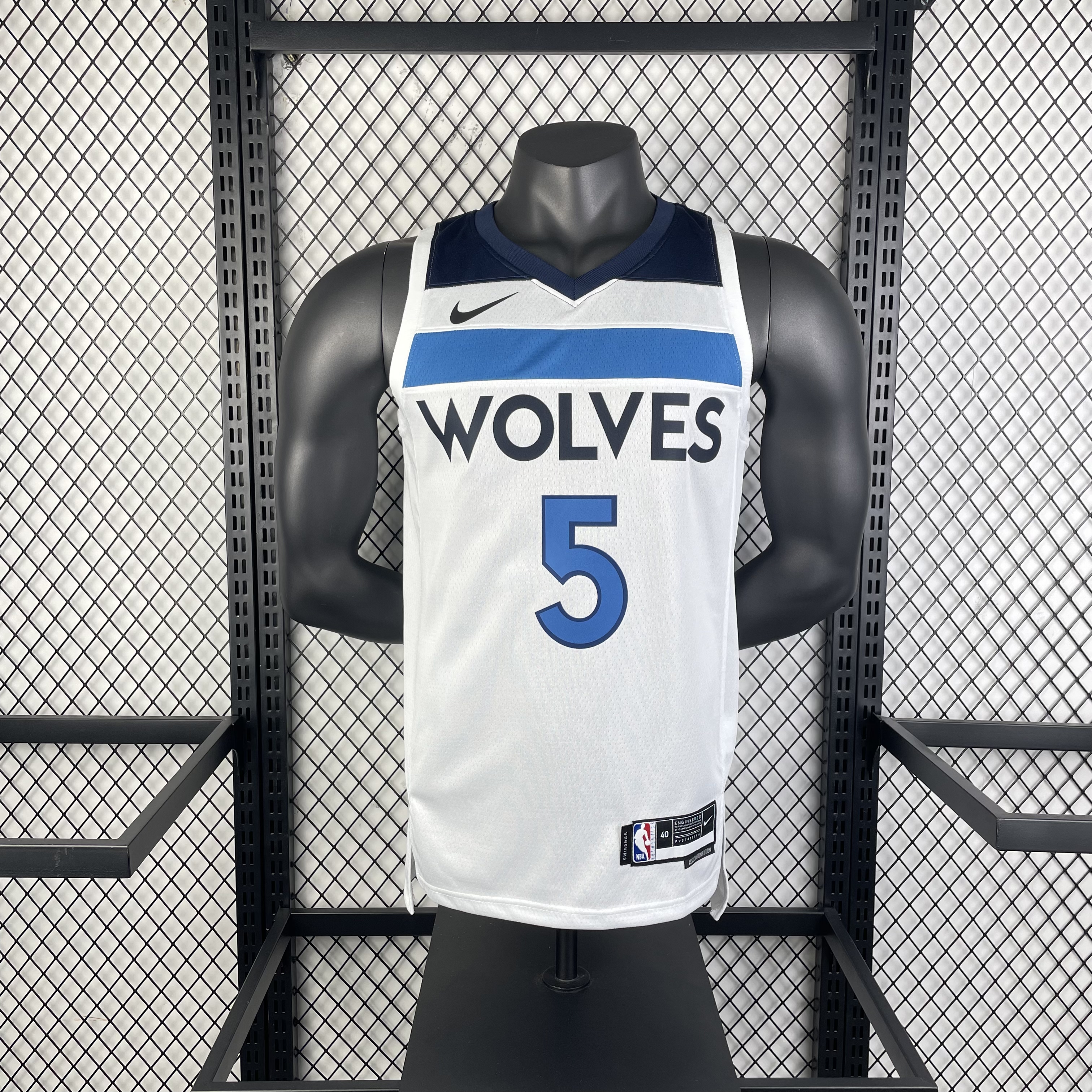 23 season Timberwolves home white No. 5 Edwards
