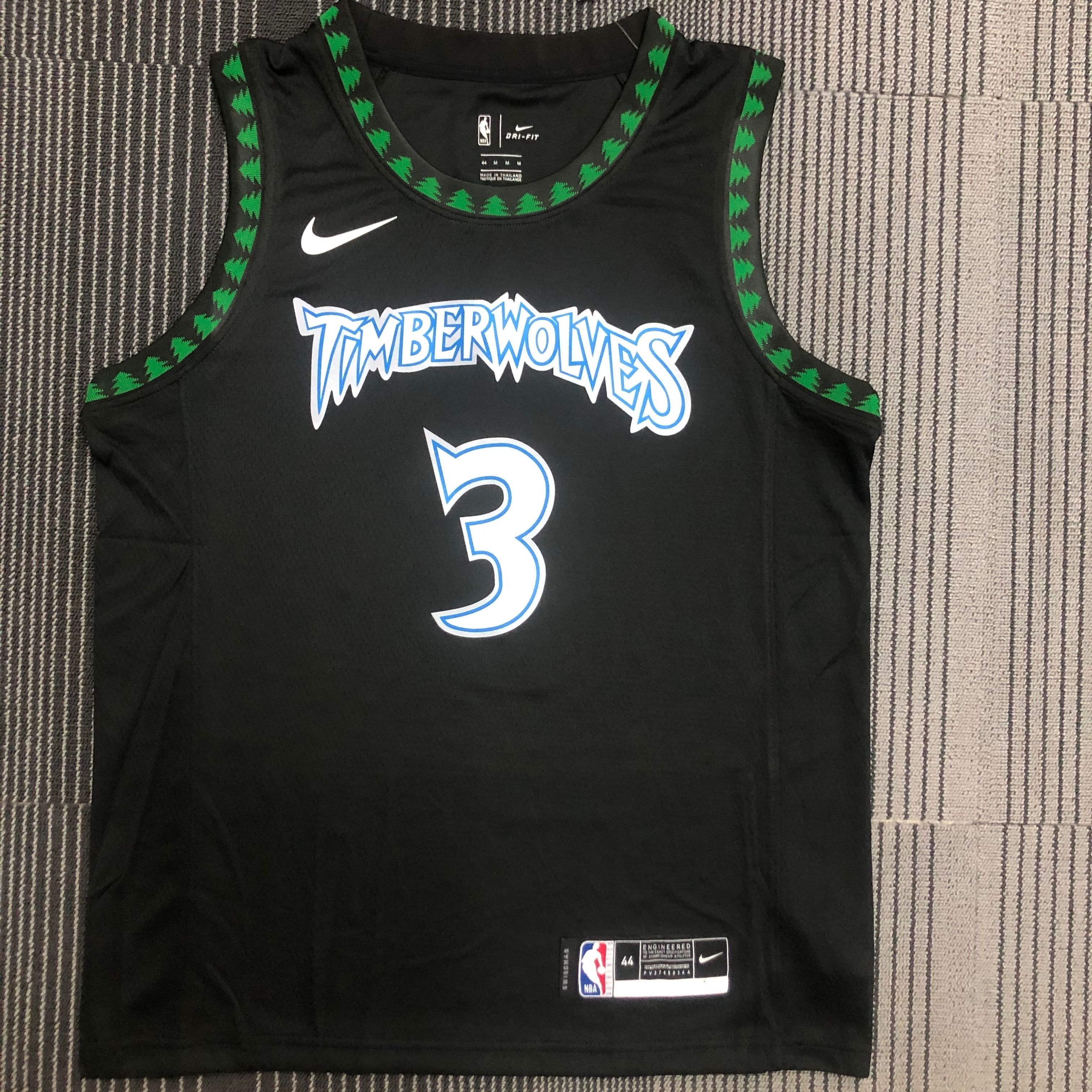 18 season retro Timberwolves black No. 3 Marbury
