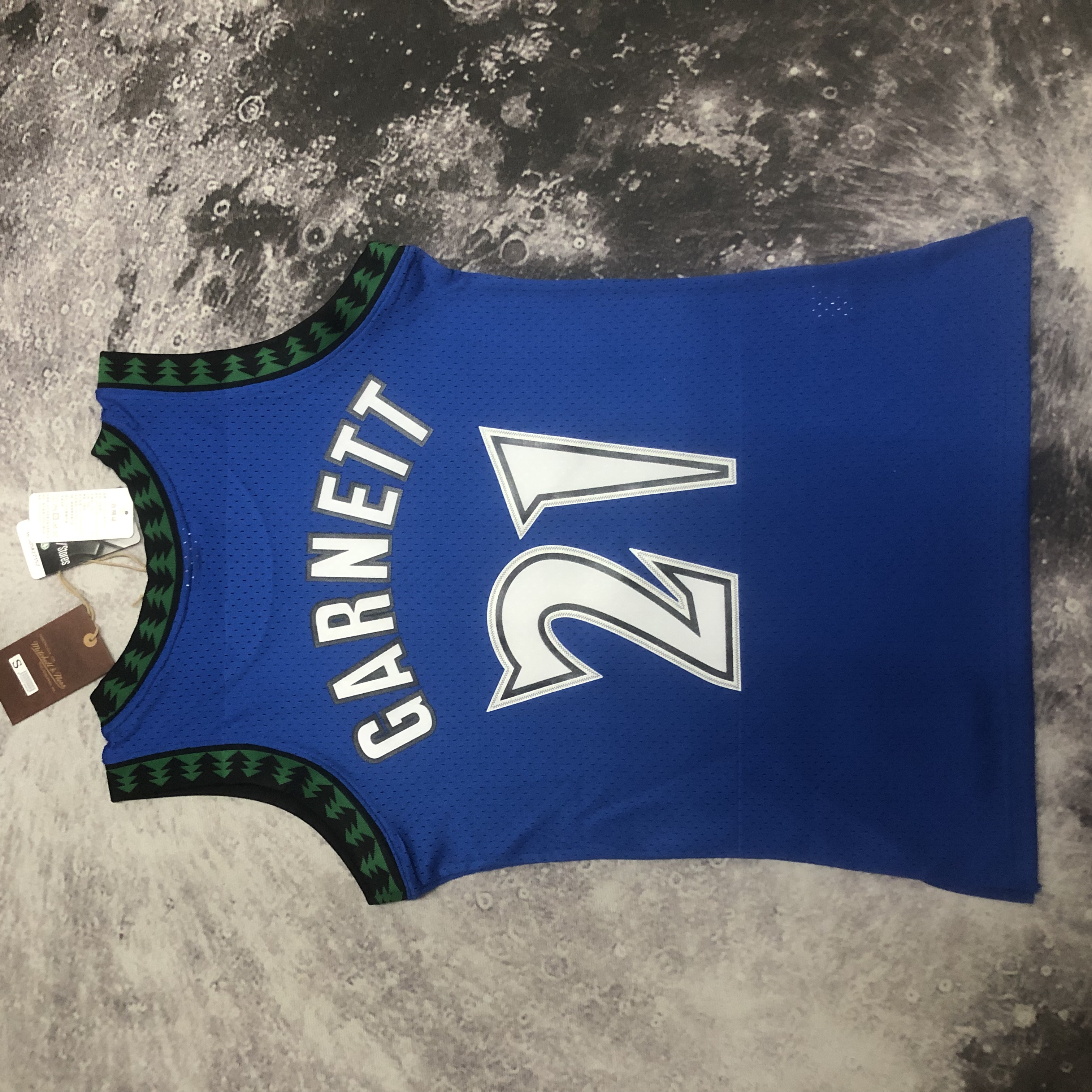 MN Hot Press Throwback jersey SW Timberwolves 0304 season blue 21 Garnett