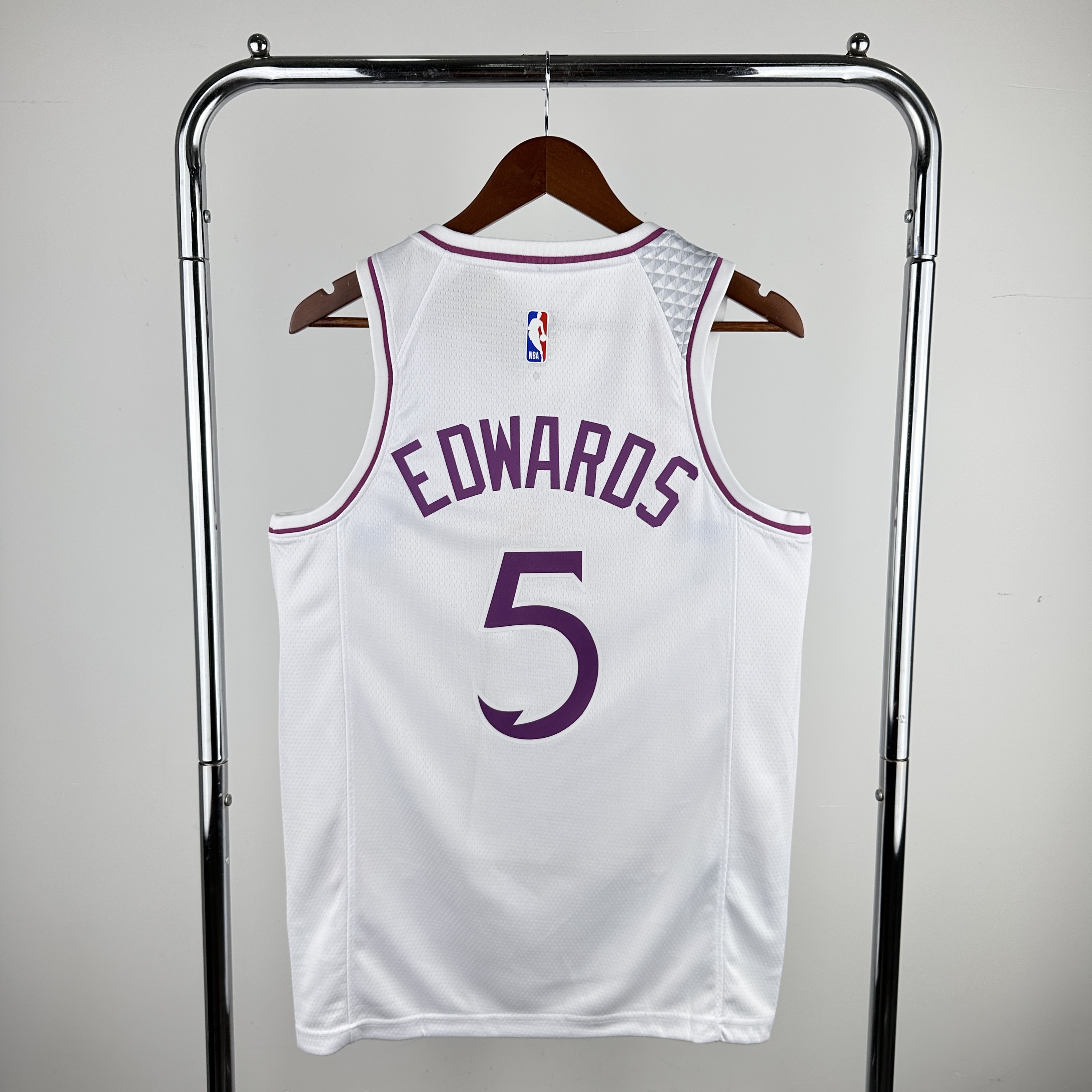 Timberwolves white and pink No. 5 Edwards