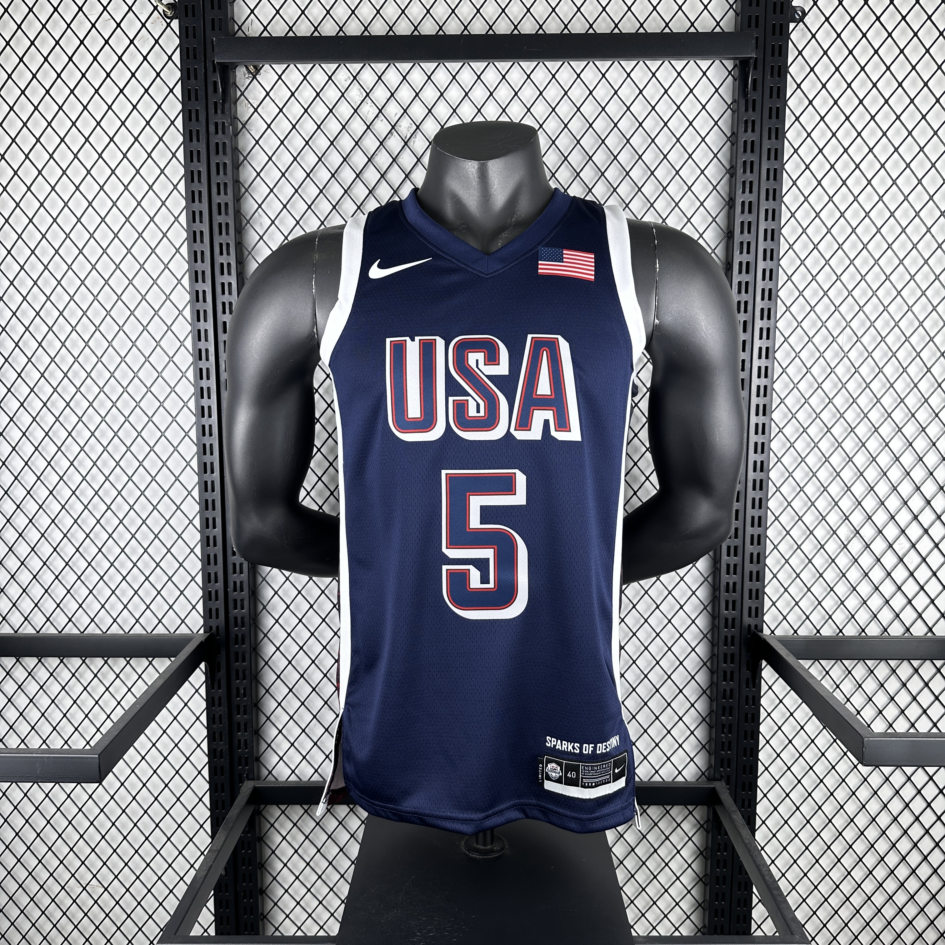 Team USA Navy blue # 5 Edwards at the '24 Olympics