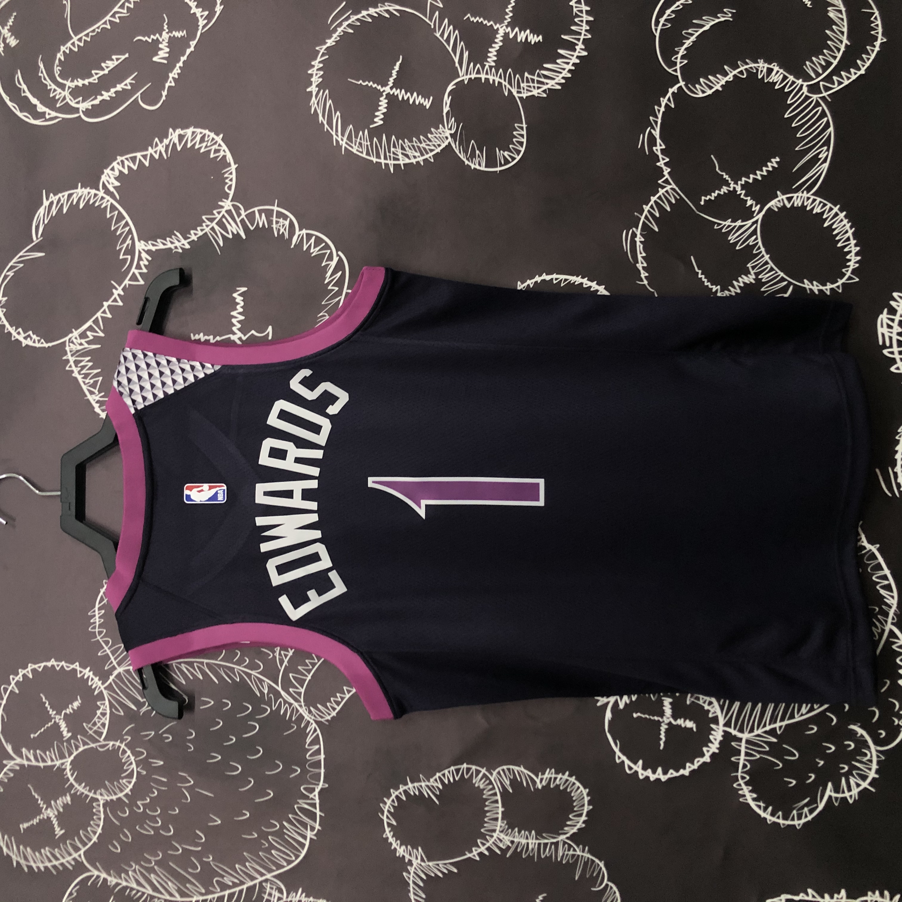 Timberwolves Black and purple number one Edwards