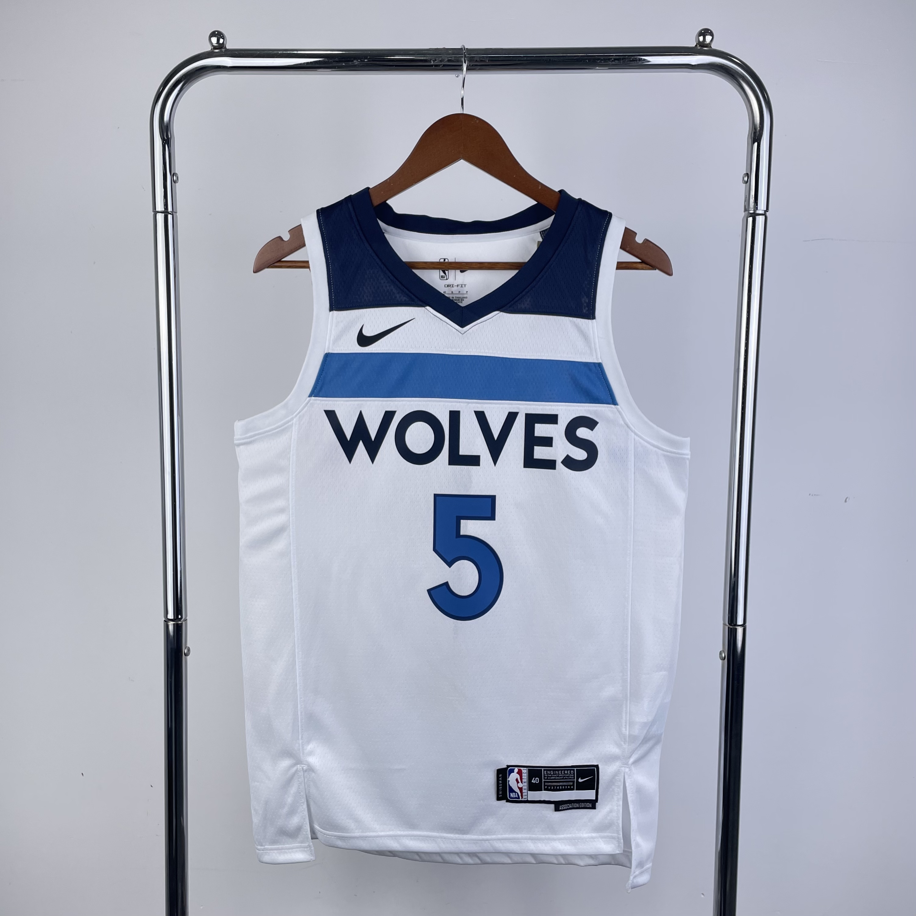 23 season Timberwolves home white No. 5 Edwards