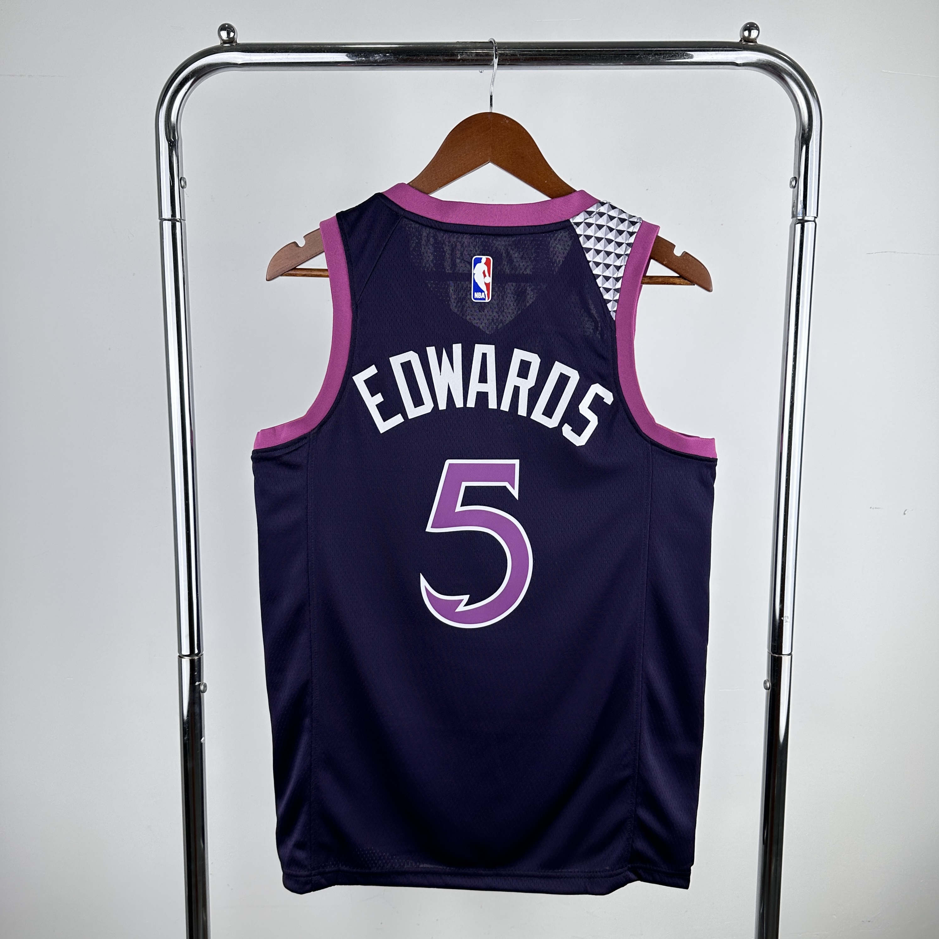 Timberwolves Black and purple number five Edwards