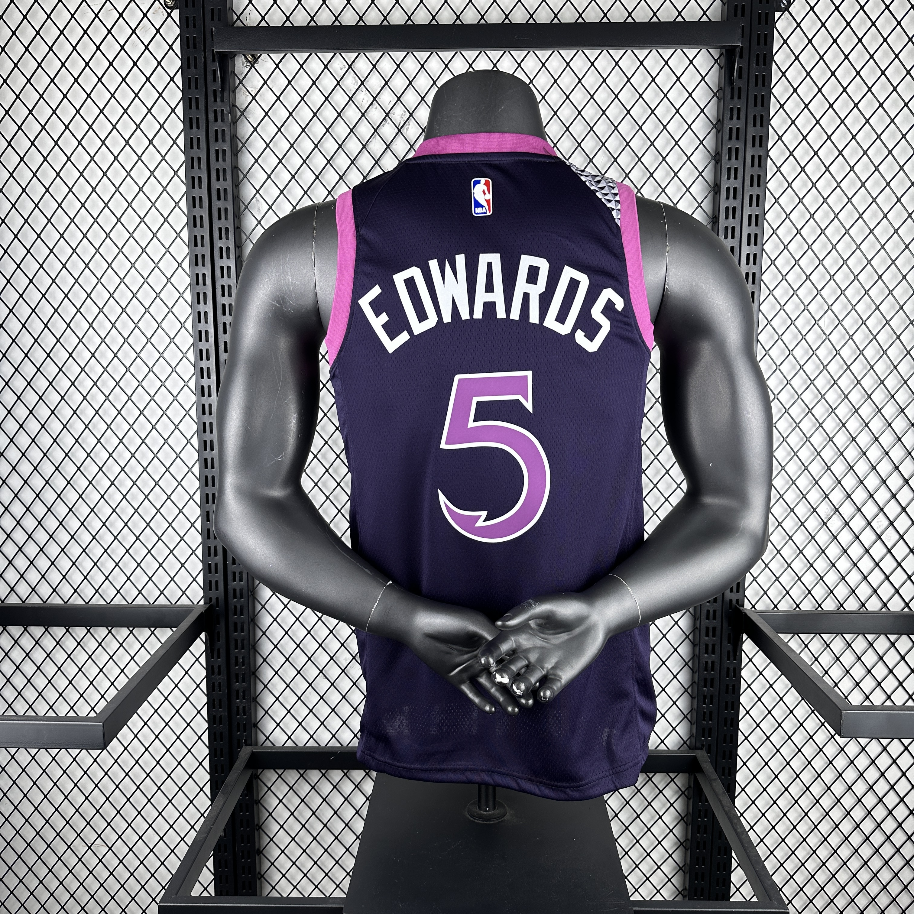Timberwolves Black and purple number five Edwards