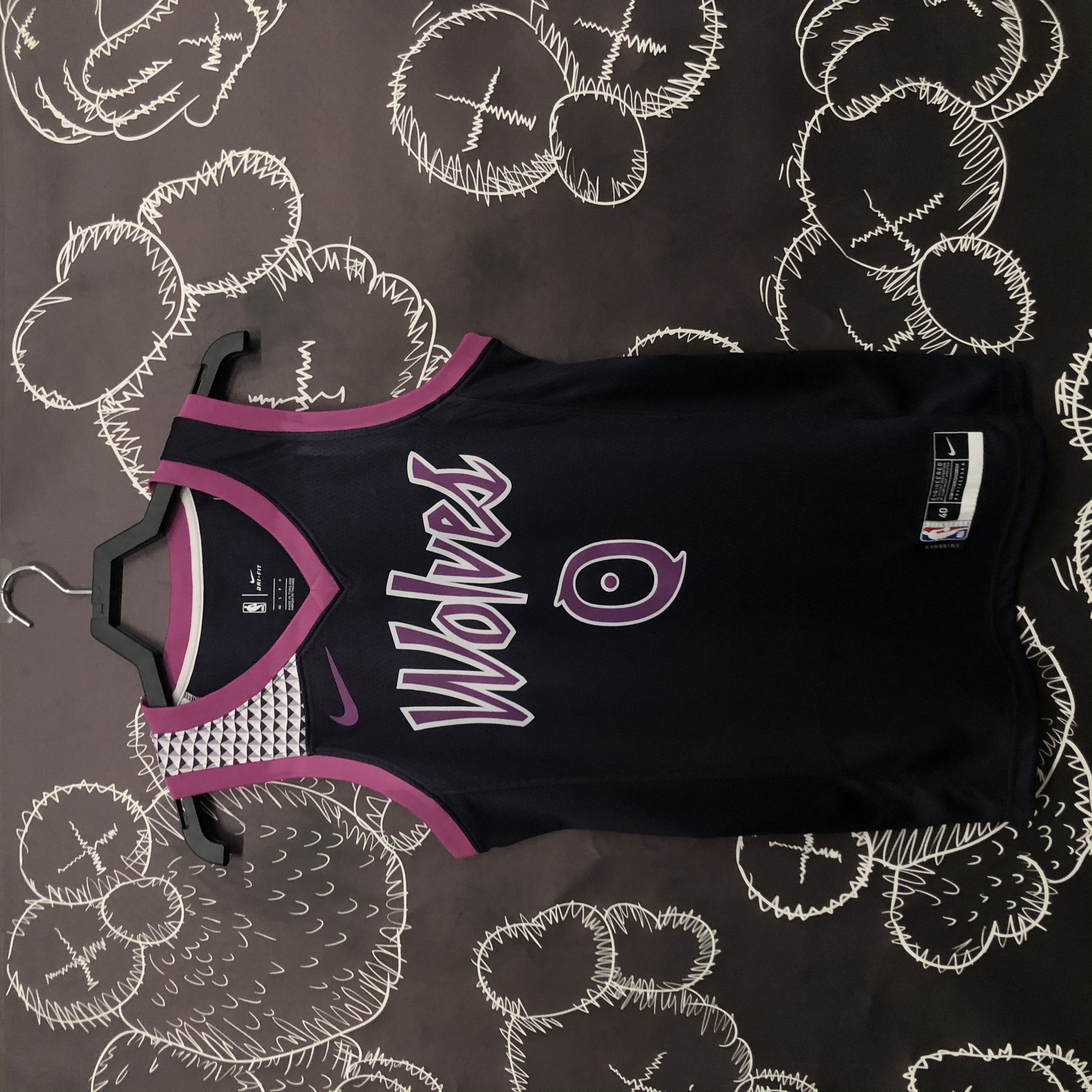 Timberwolves Black and purple zero Russell