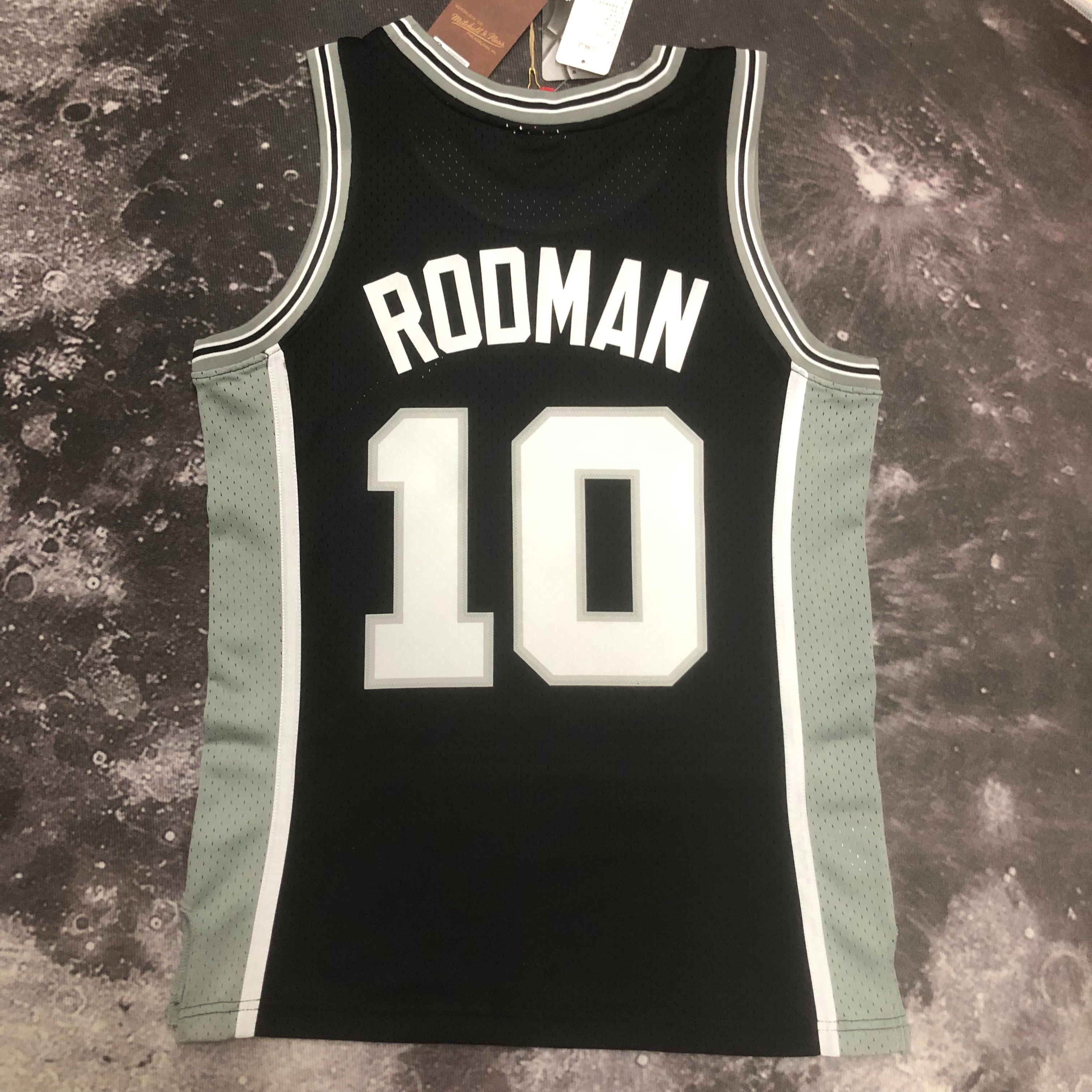 MN Hot Press throwback jersey SW Spurs 199394 black No. 10 Rodman