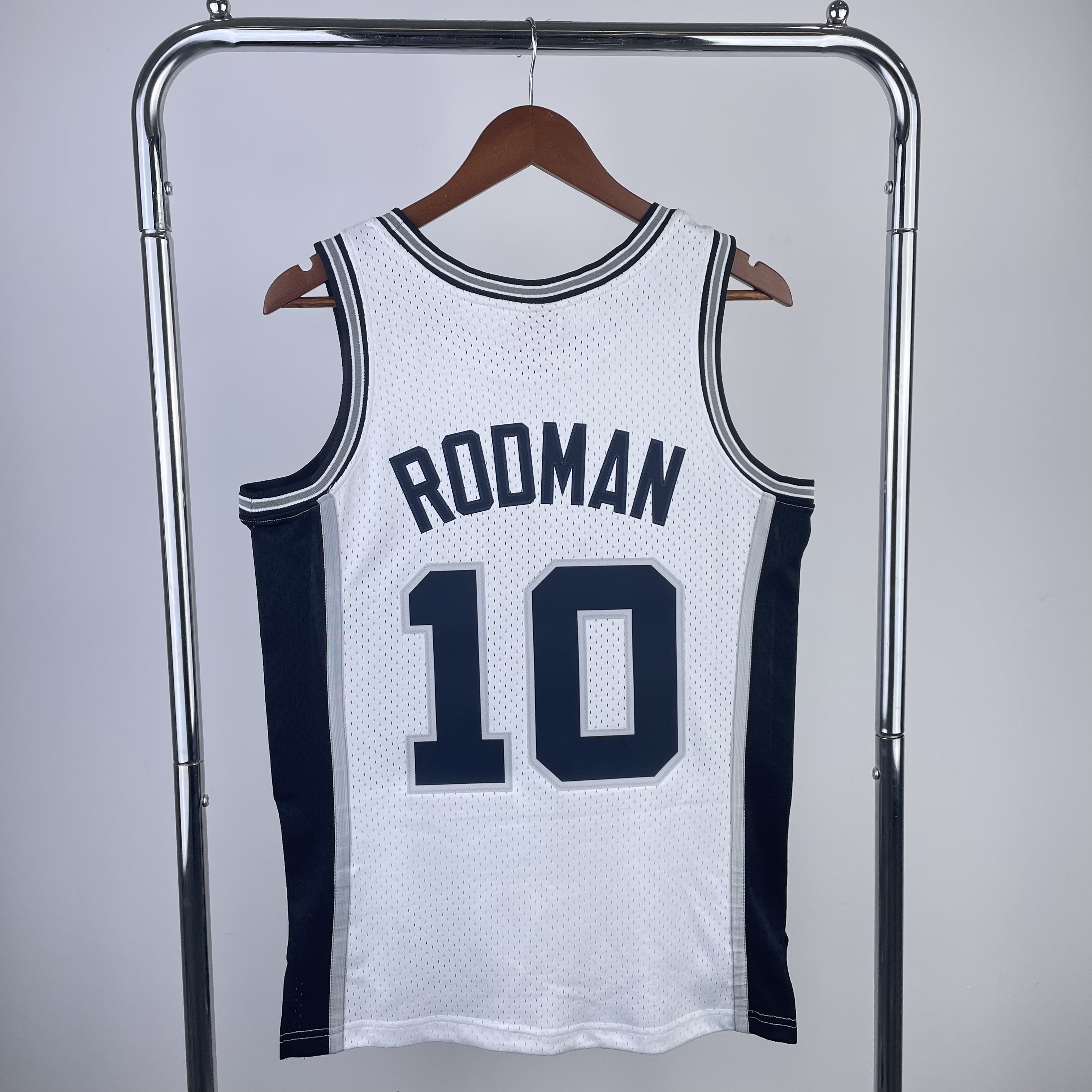 MN Hot Press throwback jersey SW Spurs 199394 white No. 10 Rodman