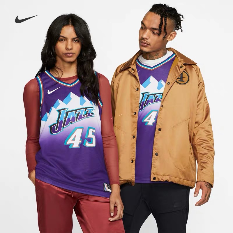 Utah Jazz Snow Mountain retro purple No. 45 Mitchell