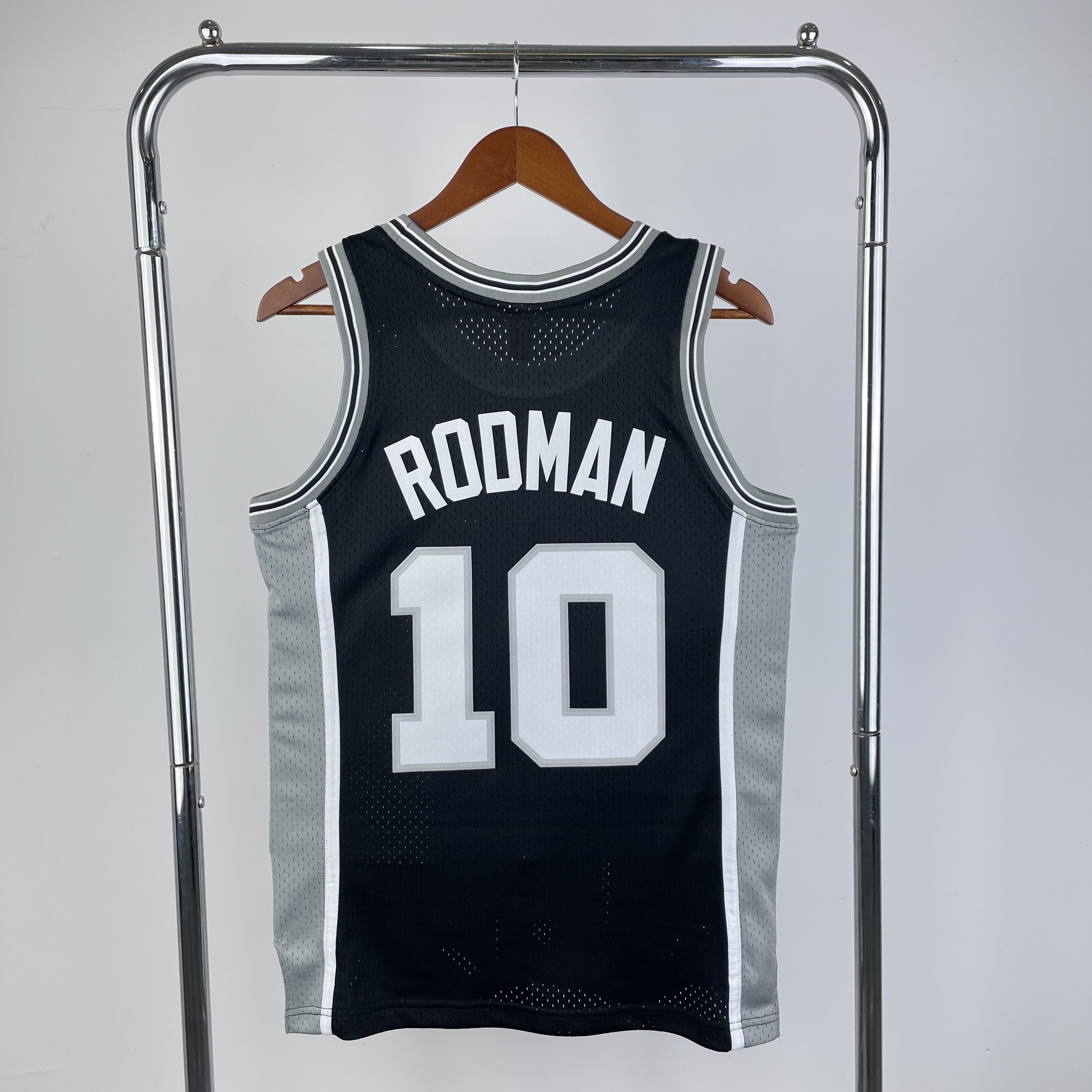 MN Hot Press throwback jersey SW Spurs 199394 black No. 10 Rodman