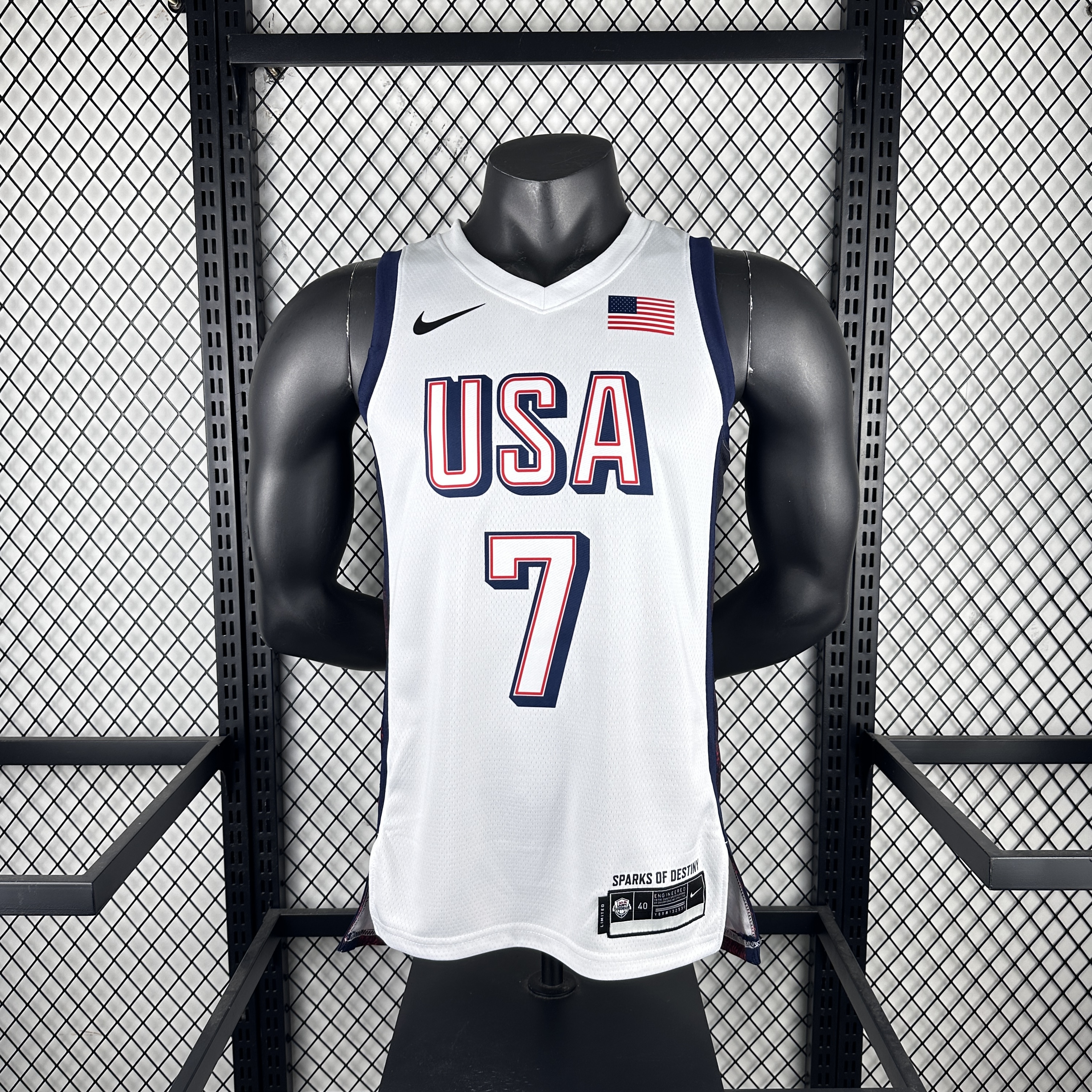 Team USA White No. 7 Durant at the '24 Olympics