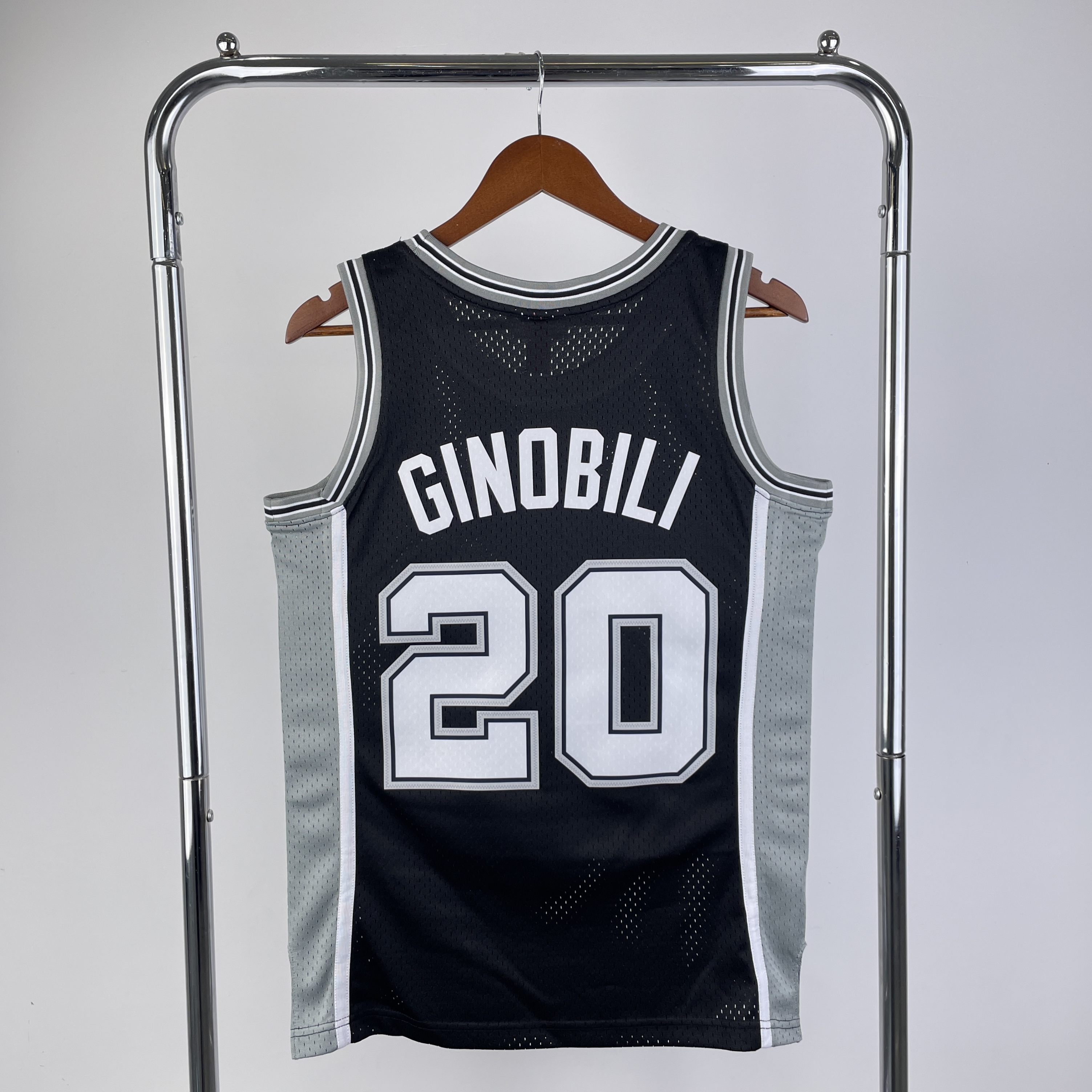 MN Hot Press throwback jersey SW Spurs 200203 Black No. 20 Ginobili