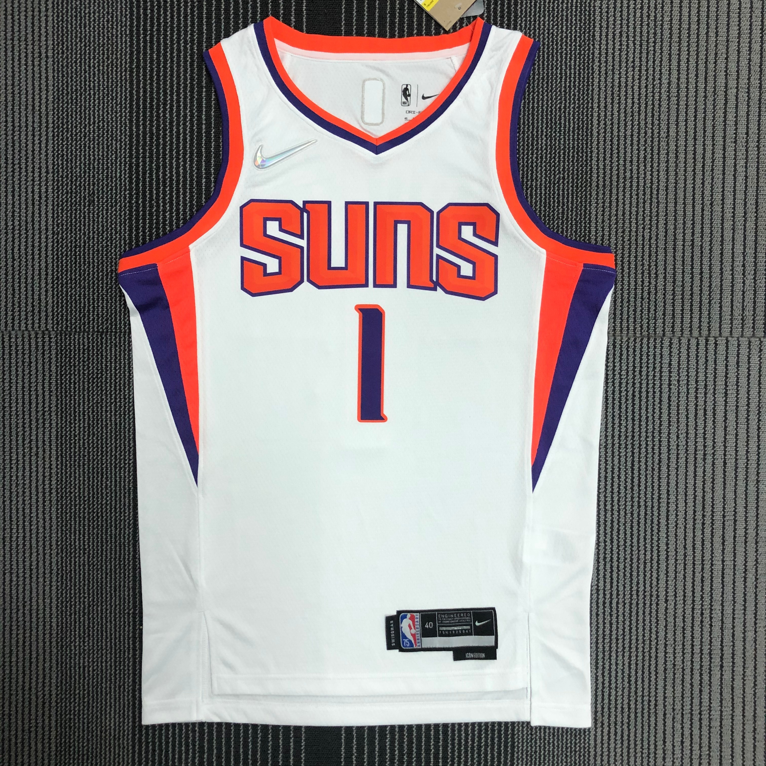 75th anniversary SUNS white No. 1 Booker