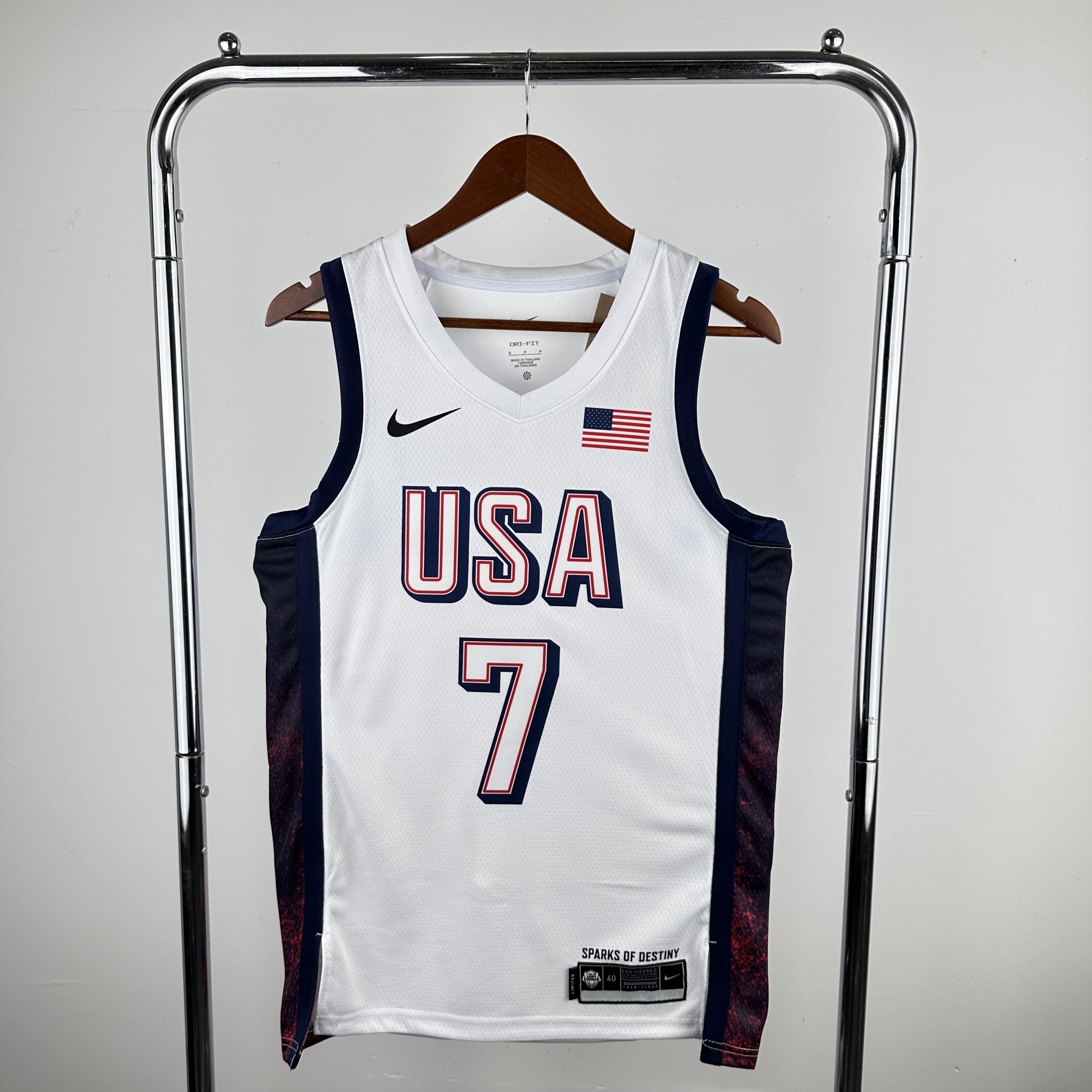 Team USA White No. 7 Durant at the '24 Olympics