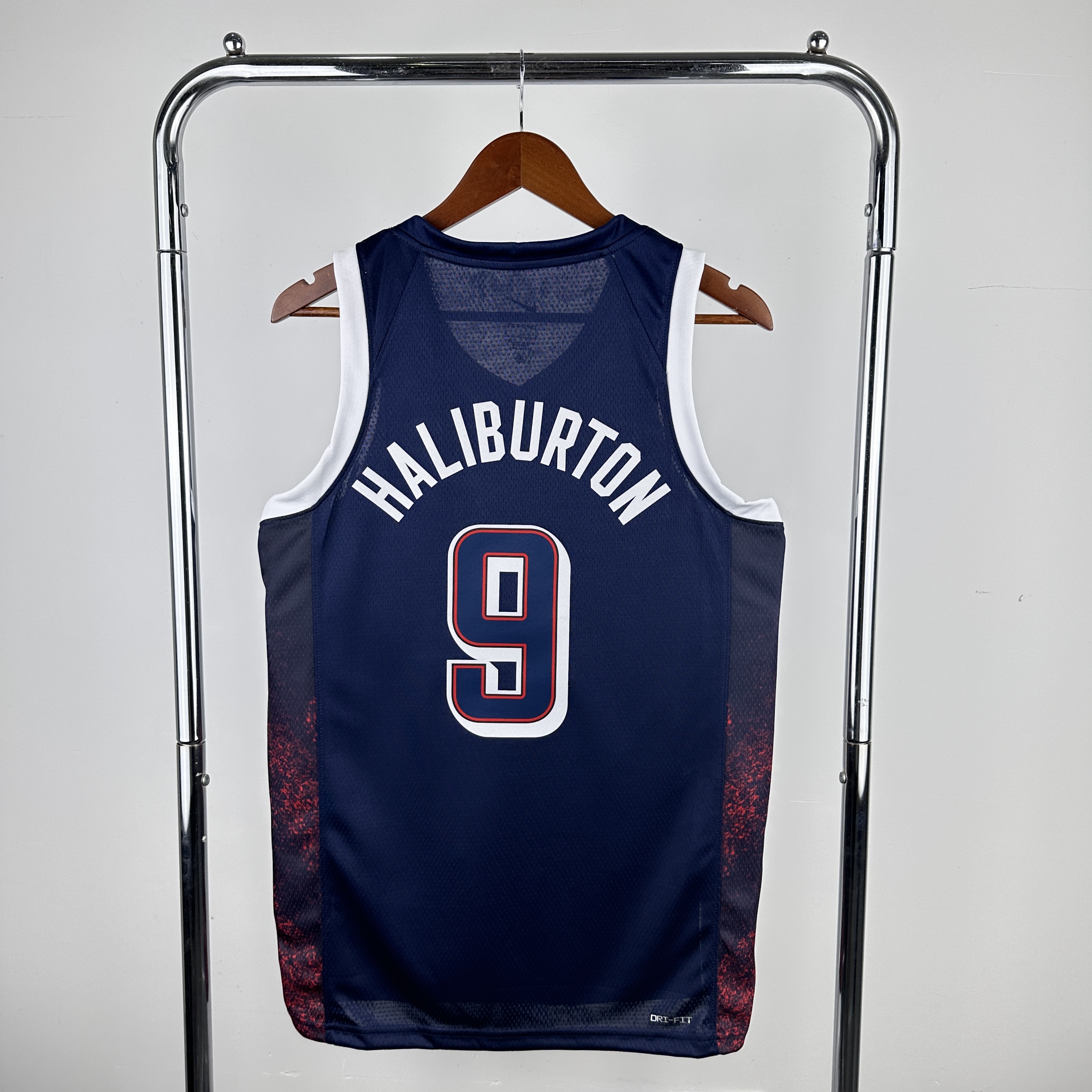 24 Olympic Team USA Navy blue No. 9 Halliburton