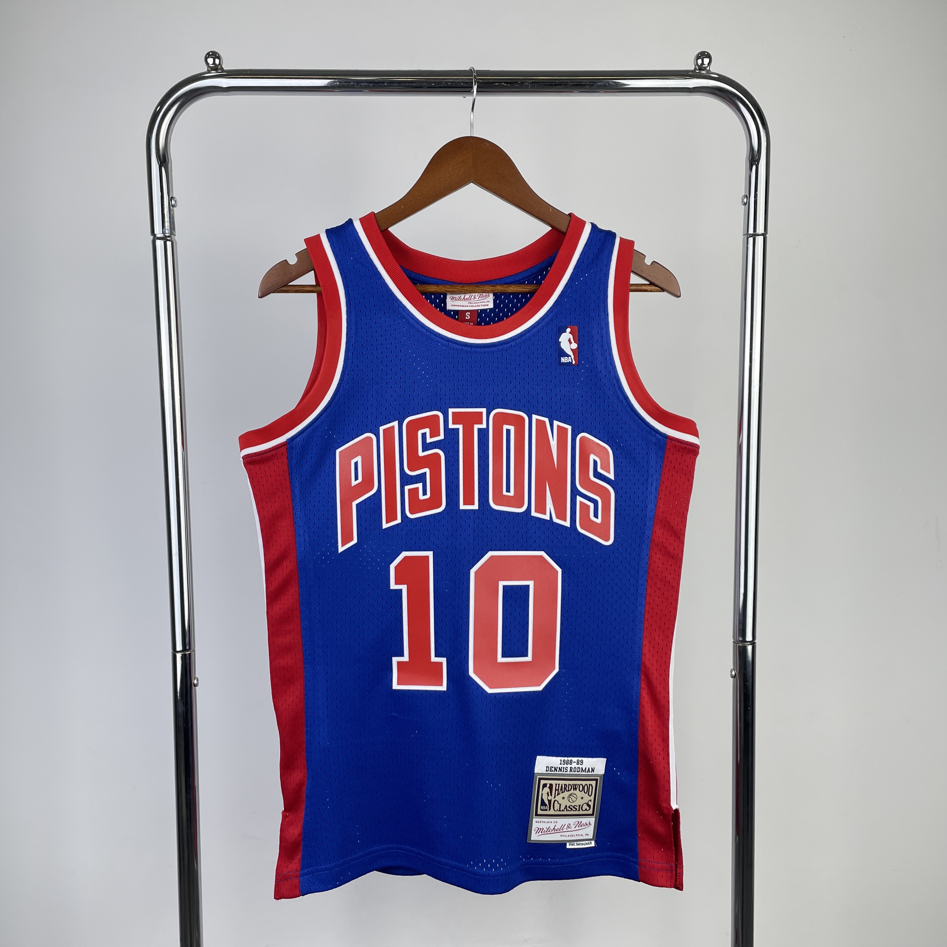 MN Hot Press Throwback jersey SW Pistons 198889 blue No. 10 Rodman