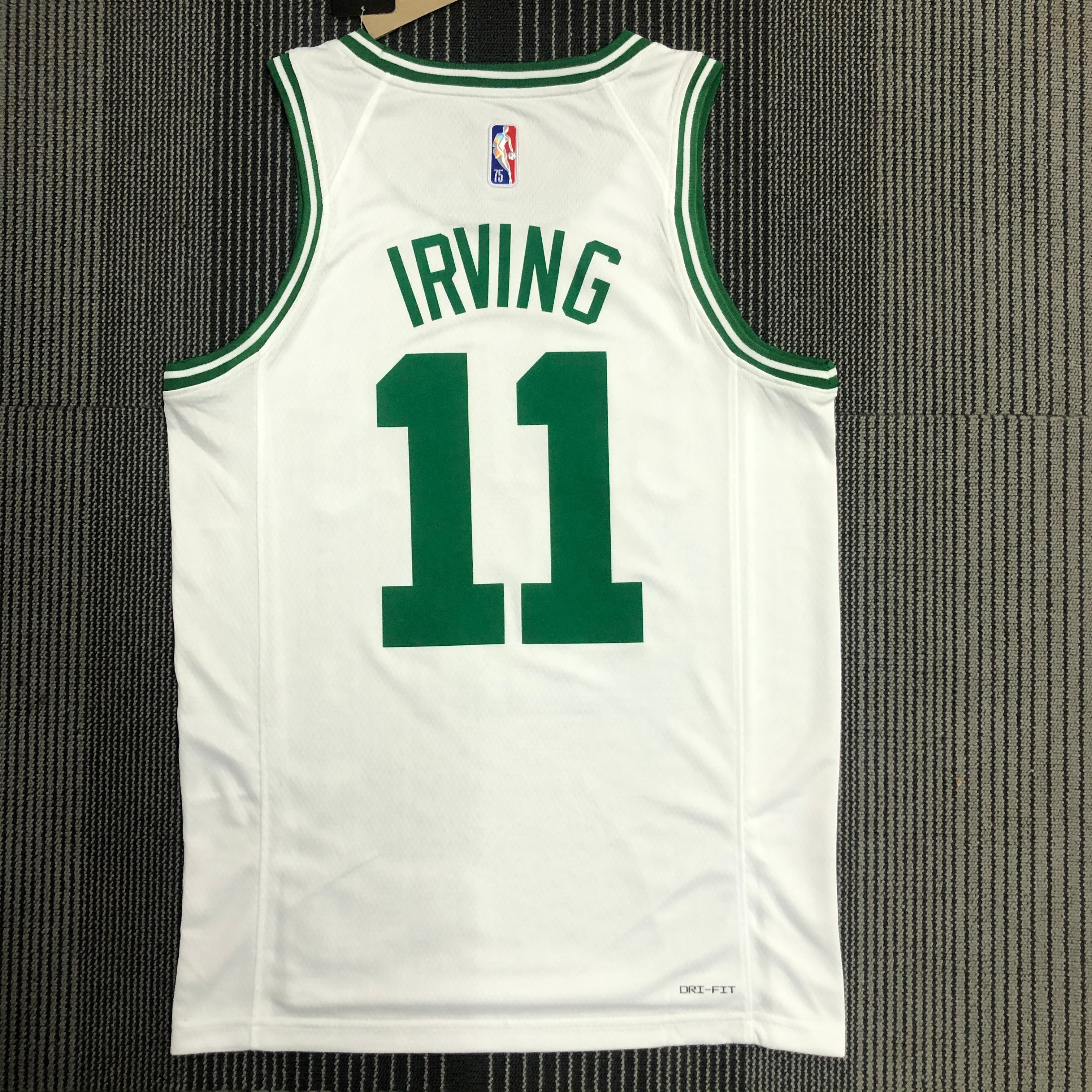 75th anniversary Celtics white No. 11 Irving