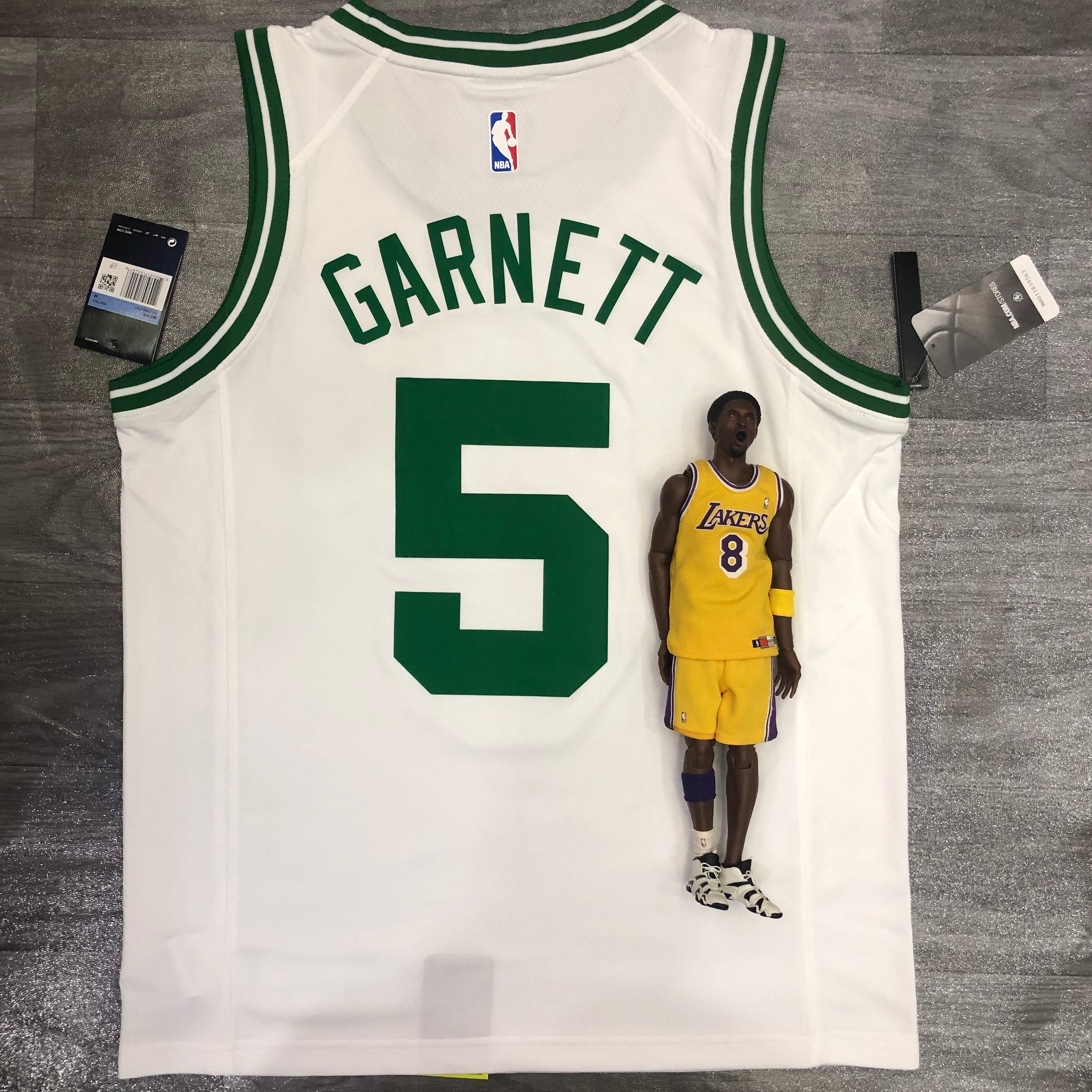 Celtics retro white No. 5 Garnett
